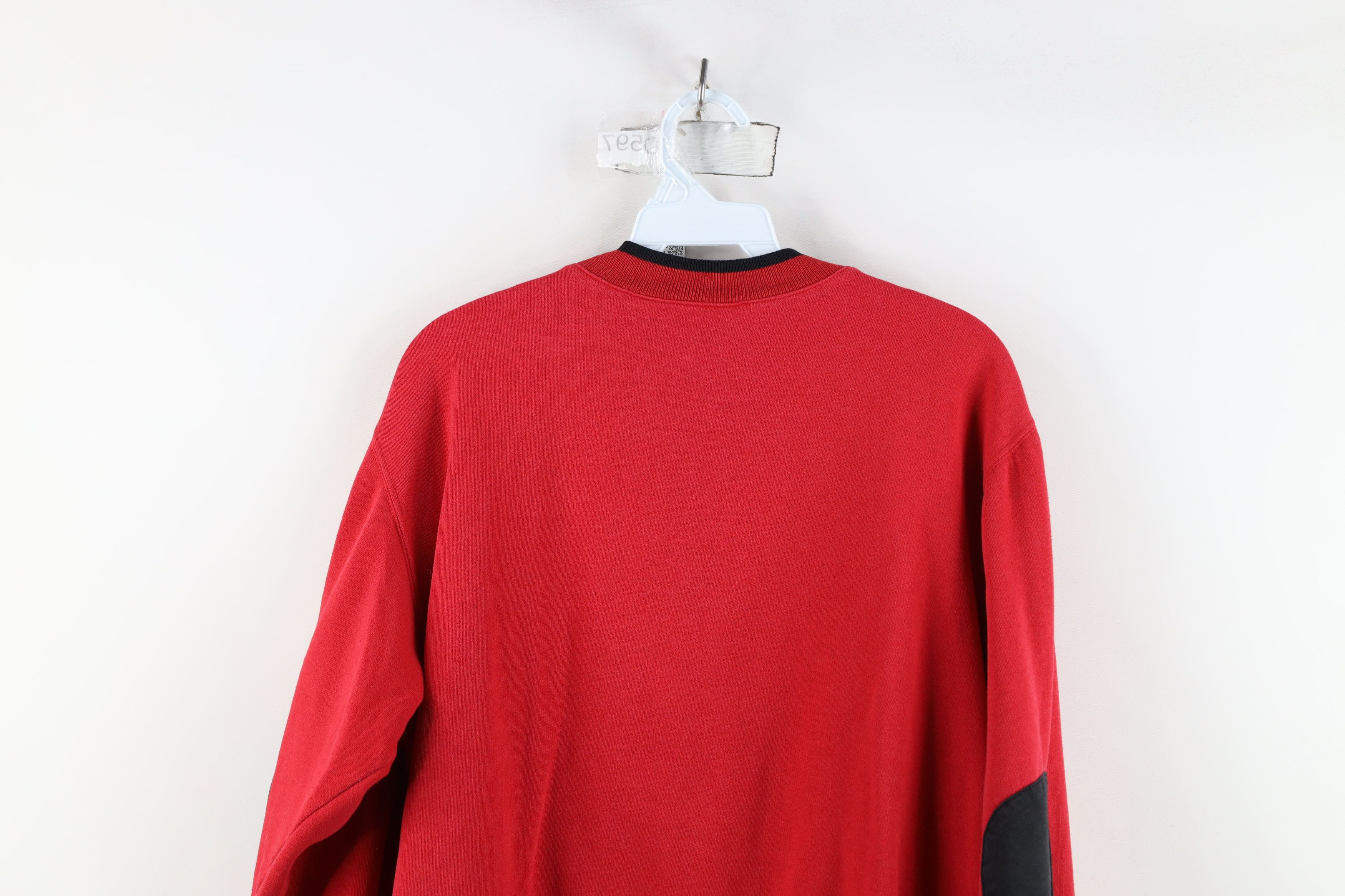 Disney × Vintage Vintage 90s Disney Mickey Mouse Elbow Patch Sweatshirt Red Size M / US 6-8 / IT 42-44 - 12 Thumbnail