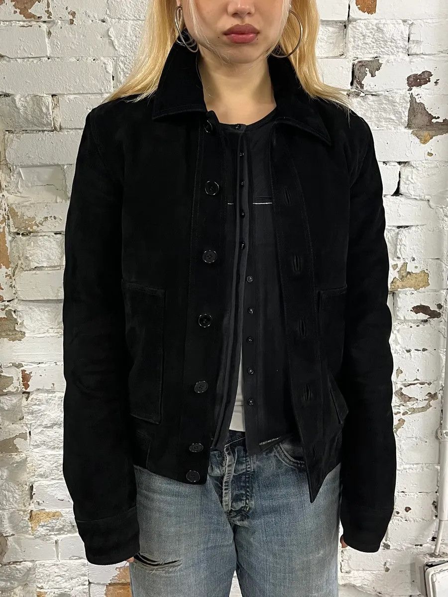 Saint Laurent Paris AW2017 Saint Laurent Black Goat Suede Leather Trucker Jacket Size US S / EU 44-46 / 1 - 2 Thumbnail