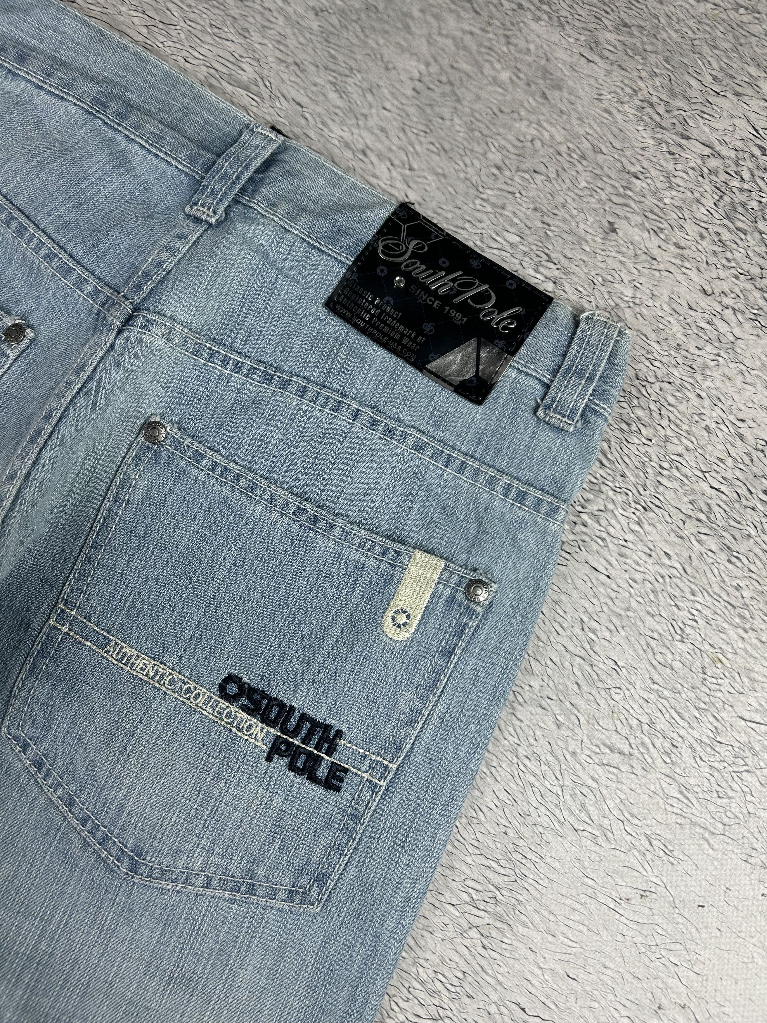 JNCO × Southpole Southpole Vintage Jeans Baggy Skate Logo Blue Denim Wide Leg Size US 30 / EU 46 - 5 Thumbnail