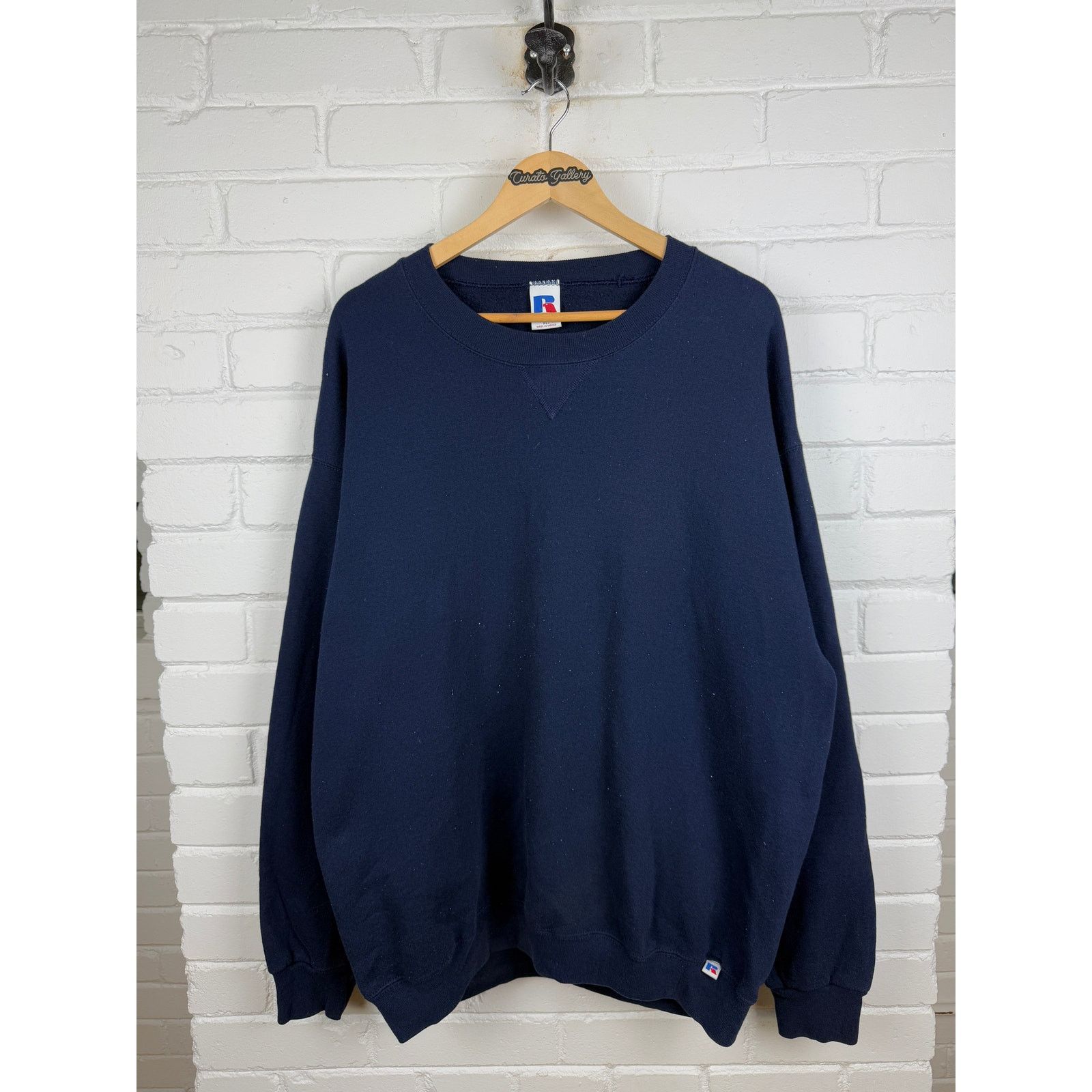 Vintage Vintage 90s Russell Athletic Sweatshirt Size XLT Navy Blue Size US XL / EU 56 / 4 - 1 Thumbnail