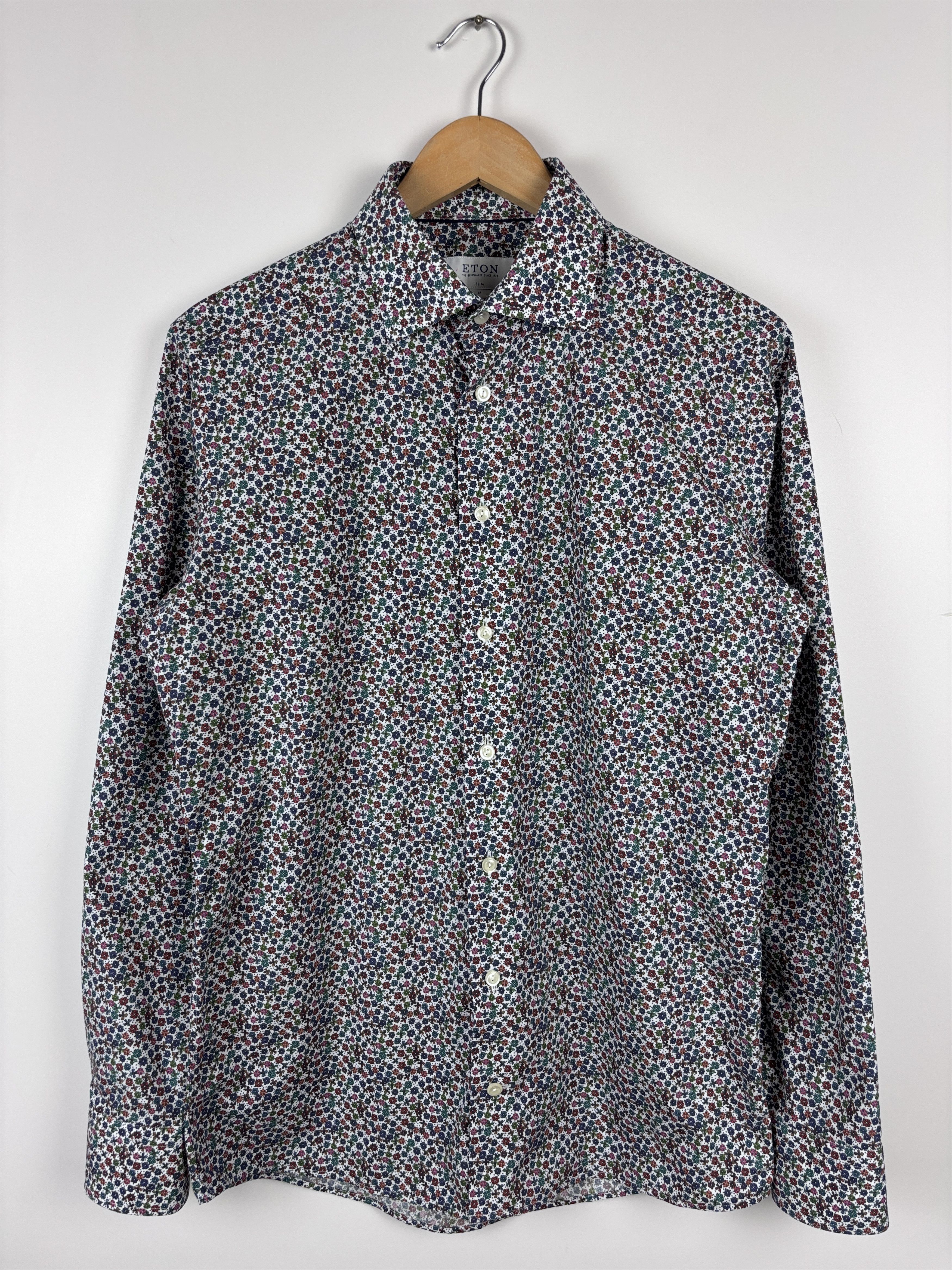Eton Eton Floral Slim Fit Long Sleeve Button Shirt 40 15 3/4 Size US M / EU 48-50 / 2 - 1 Thumbnail