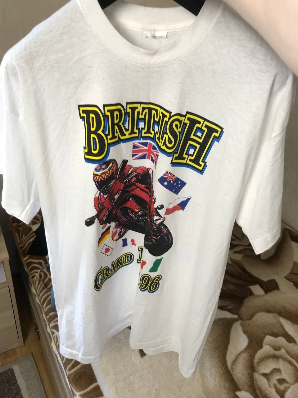Vintage 🔥 1996 Vintage Motocycle Moto British Grand Prix T Shirt Size US XL / EU 56 / 4 - 5 Thumbnail