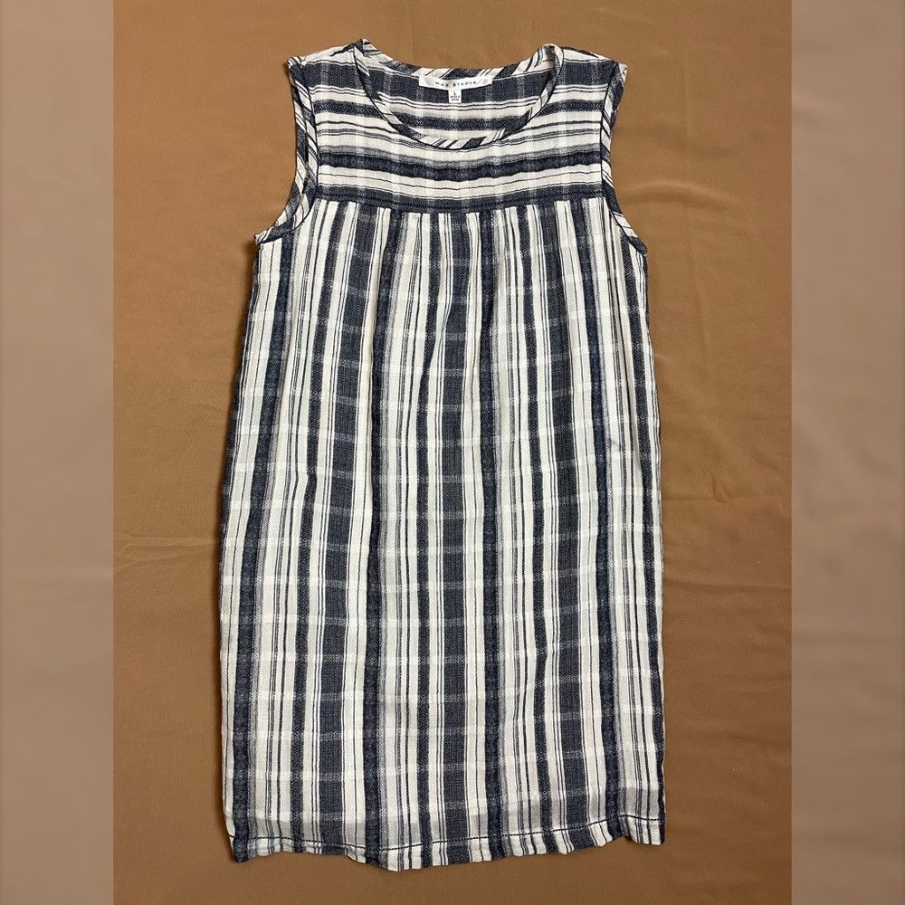 Other Max Studio Black White Stripes Mini Sleeveless Cotton Dress Size L / US 10 / IT 46 - 5 Thumbnail
