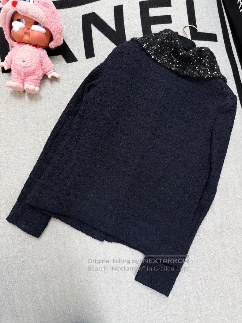 Chanel Chanel Dark blue inner black and white knitted lapel long- Size XXS / US 00 / IT 34 - 4 Thumbnail