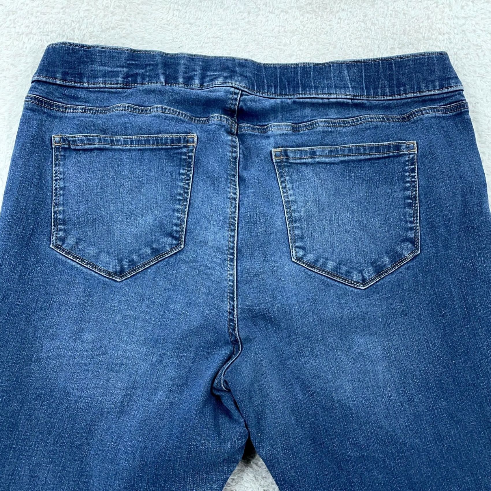 Denime EVRI Stretch Denim Jeggings Womens 18W Fits 40x27 Pull-On Skinny Plus Size Jeans Leggings Black Blue Solid 90s Casual Womens Size 36" / US 14 / IT 50 - 3 Thumbnail