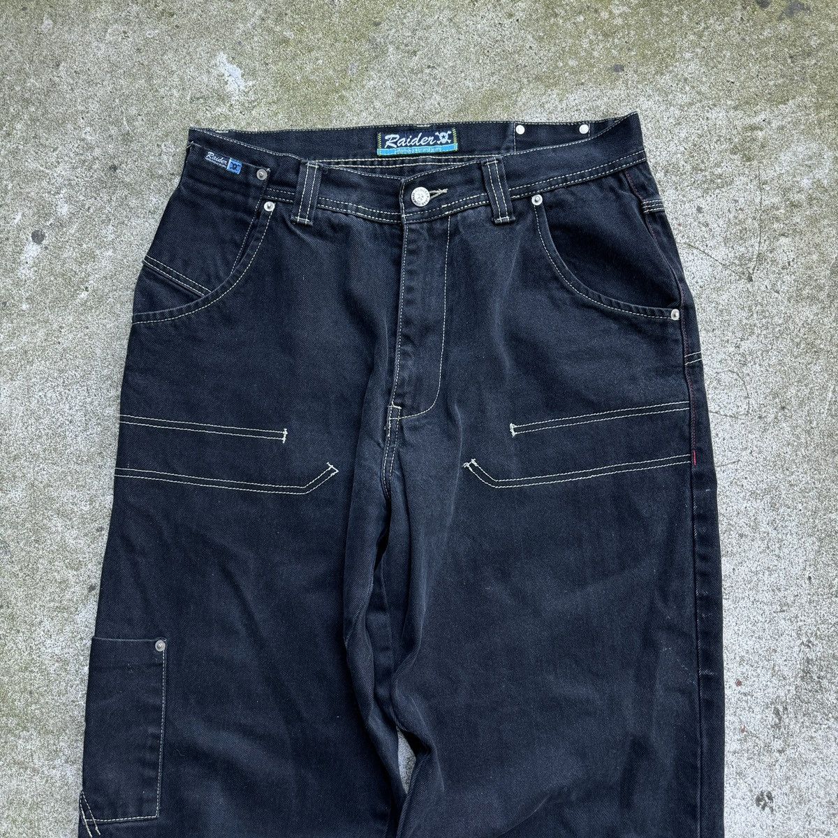Vintage Y2K Baggy Faded Thrashed Wide Leg Skater Jeans ERD Grunge Size US 32 / EU 48 - 3 Thumbnail
