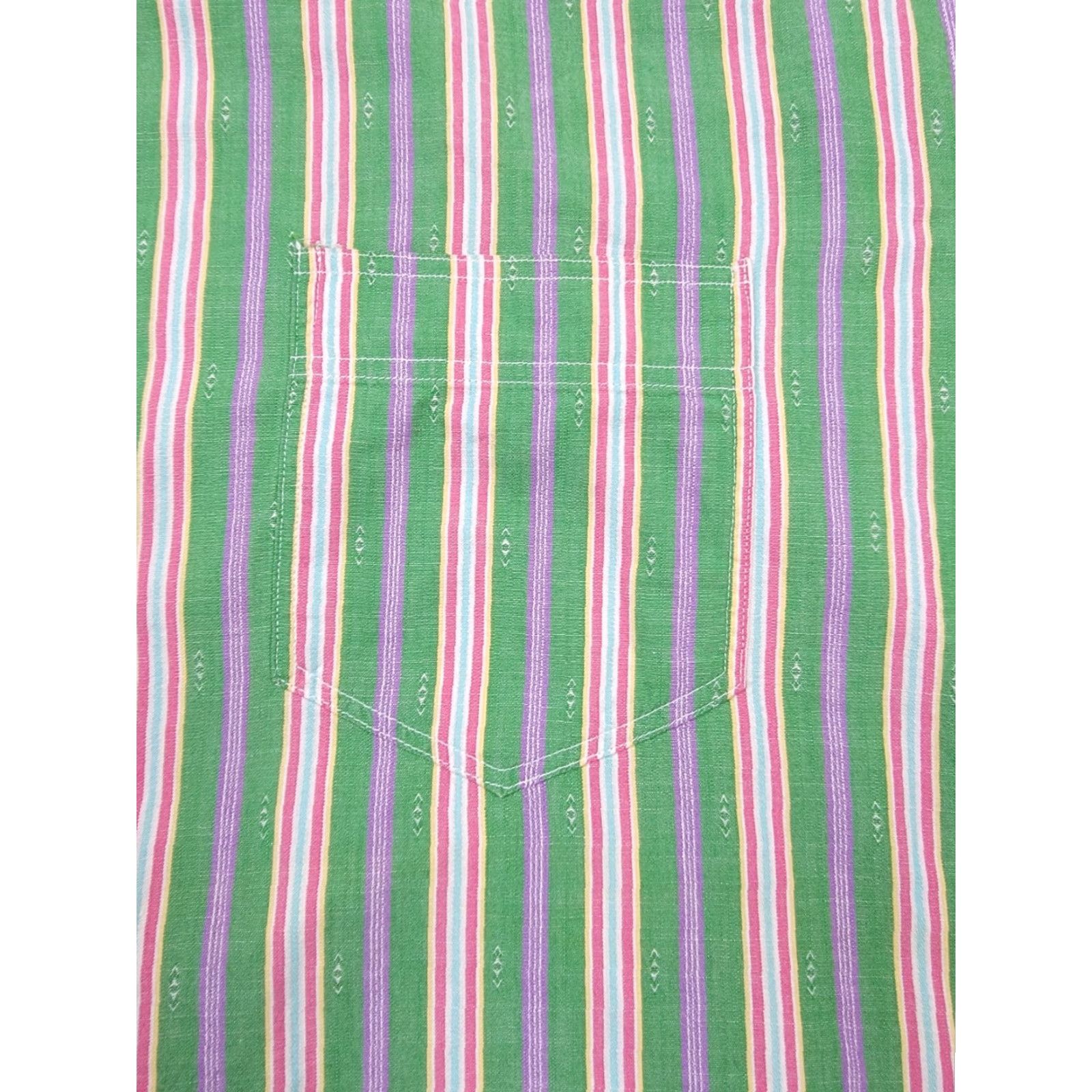 Polo Ralph Lauren Polo Ralph Lauren Shirt Mens 2XL Vintage Green Stripe Aztec Western Long Sleeve Button-Up Collared Knit Cotton Casual Mens Size US XXL / EU 58 / 5 - 6 Thumbnail