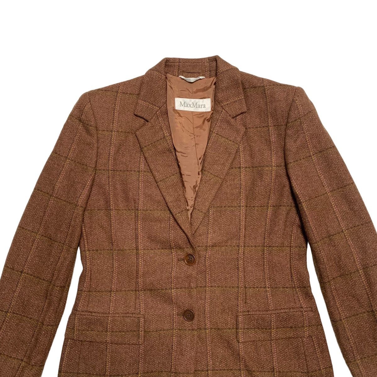 Max Mara Max Mara Checkered Jacket Size S / US 4 / IT 40 - 4 Thumbnail