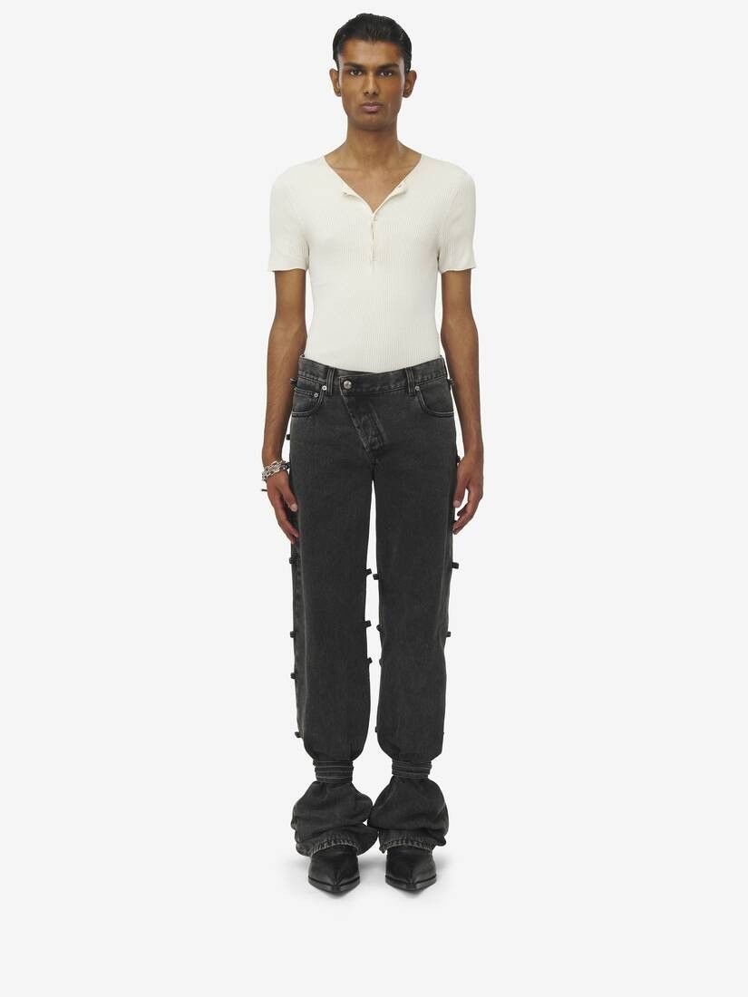 Alexander McQueen o1srvl11e0226 Tied Jeans In Black Size US 36 / EU 52 - 2 Thumbnail