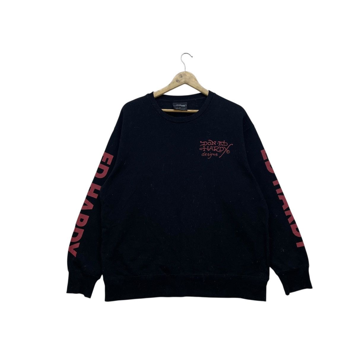 Ed Hardy 💥Ed Hardy Spellout On Sleeve Devil Riding Chopper Logo Size US L / EU 52-54 / 3 - 3 Thumbnail