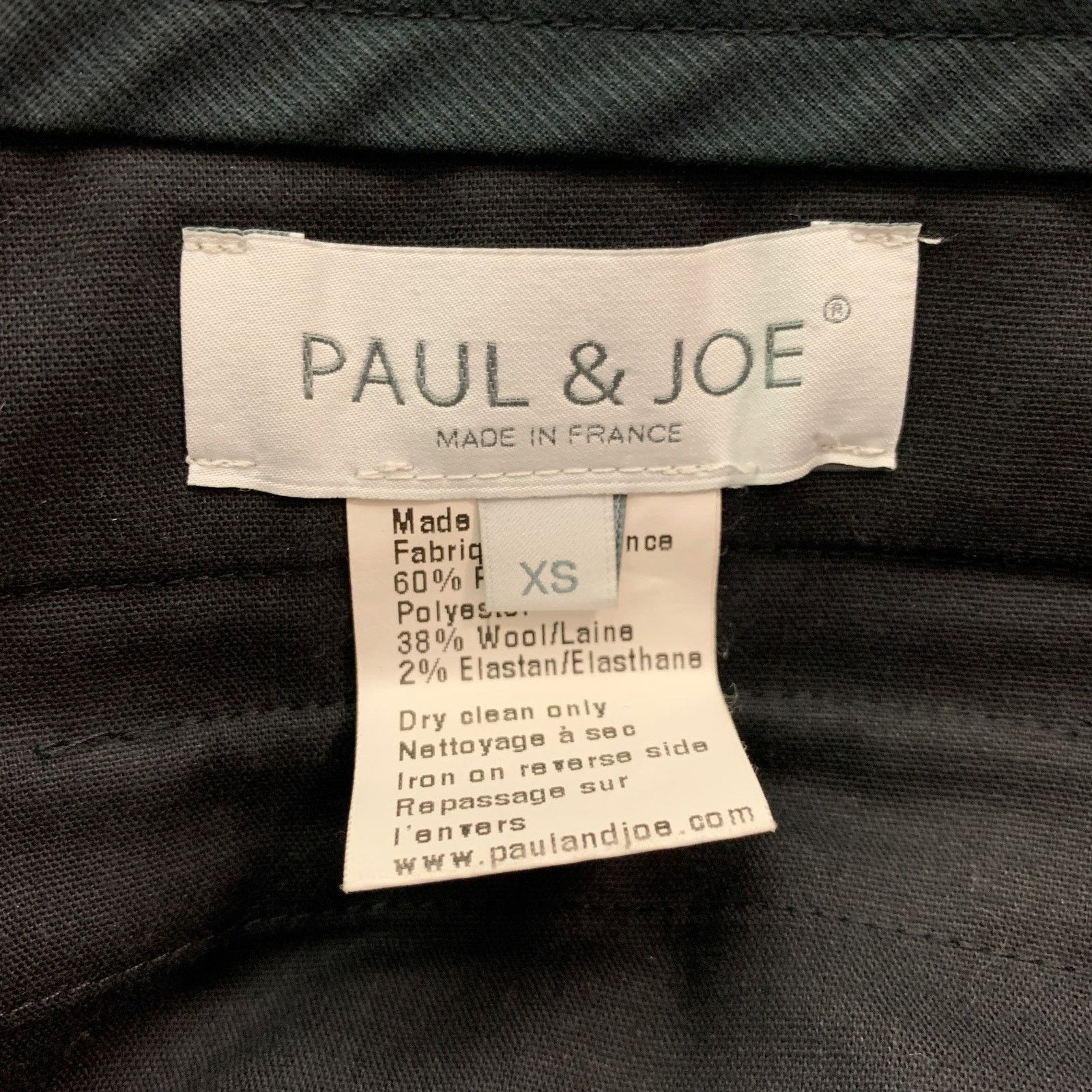 Paul & Joe PAUL & JOE 34 Black Solid Polyester Wool Shawl Collar Suit Size 34R - 10 Thumbnail