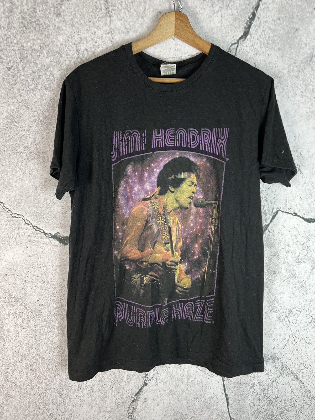 Band Tees T-shirt Jimmy Hendrix Band Tee Over Print Big Face Rock Size US L / EU 52-54 / 3 - 1 Thumbnail