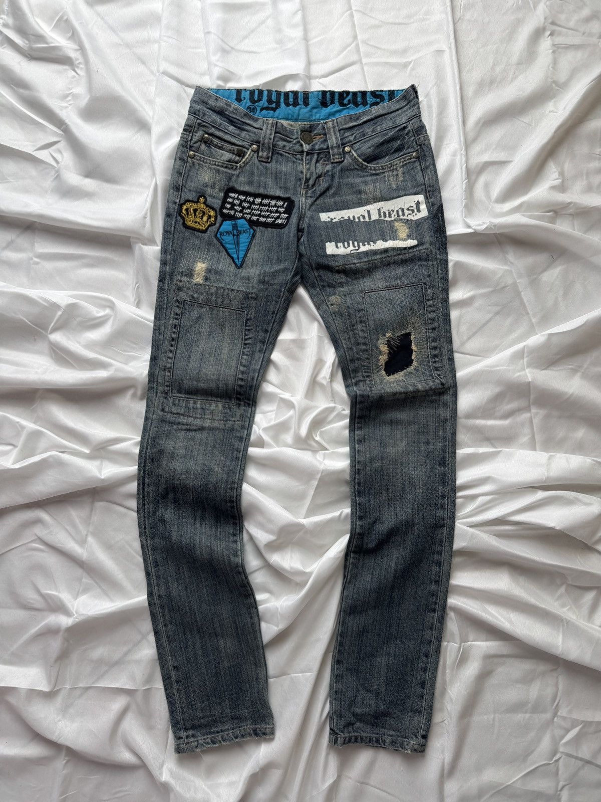 Hysteric Glamour Royal Beast Low Rise Y2K Washed Bootcut Jeans Size 27" / US 4 / IT 40 - 3 Thumbnail