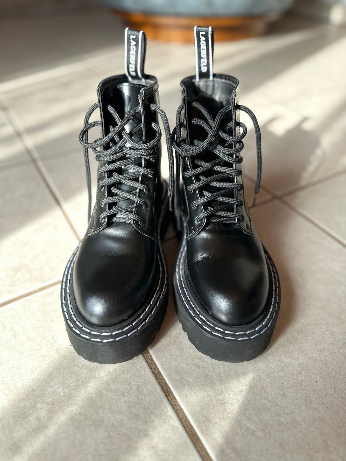 Karl Lagerfeld Karl Lagerfeld black leather boots Size US 6 / IT 36 - 1 Thumbnail
