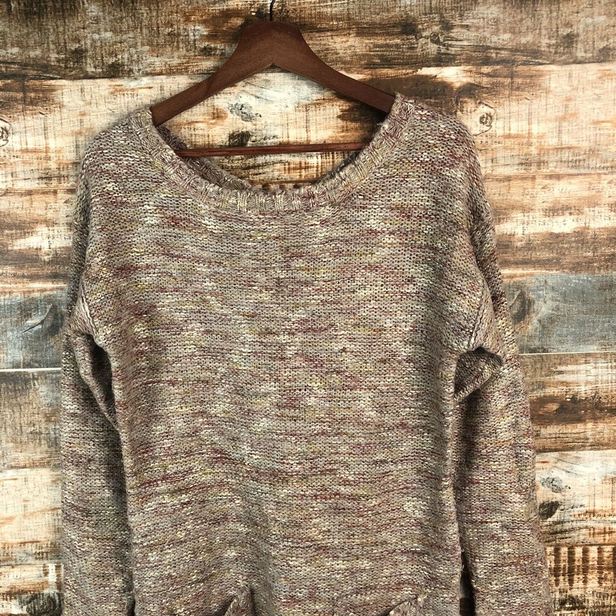GU × Homespun Knitwear DL GU Brown Vintage Knitwear #C498 Size M / US 6-8 / IT 42-44 - 5 Thumbnail
