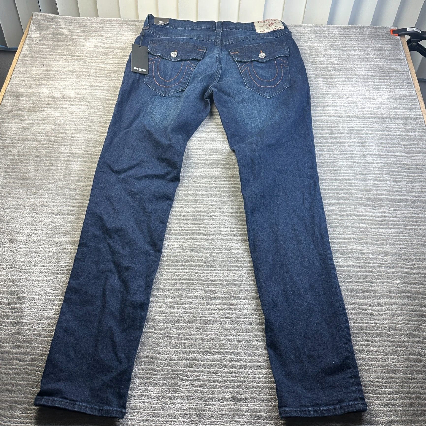 True Religion NEW True Religion Rocco Jeans Mens 36x35 Blue Denim Pants Flap Relaxed Skinny Size US 36 / EU 52 - 3 Thumbnail