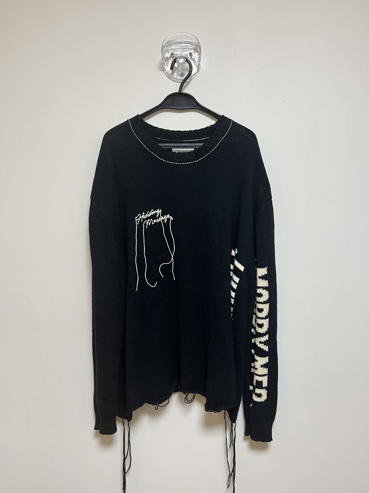 image of Doublet Hidden Message Knit Sweater Ss21 in Black, Men's (Size Small)