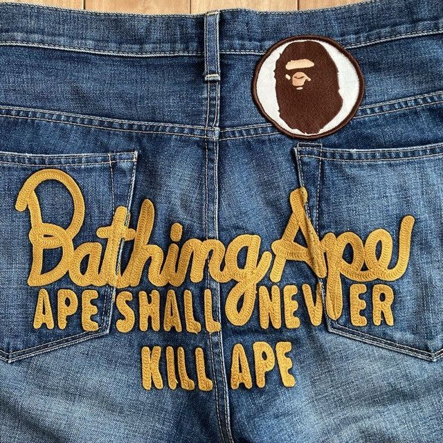 Bape BAPE Champion Embroidered Denim Shorts a bathing ape ★size L Size US 34 / EU 50 - 3 Thumbnail