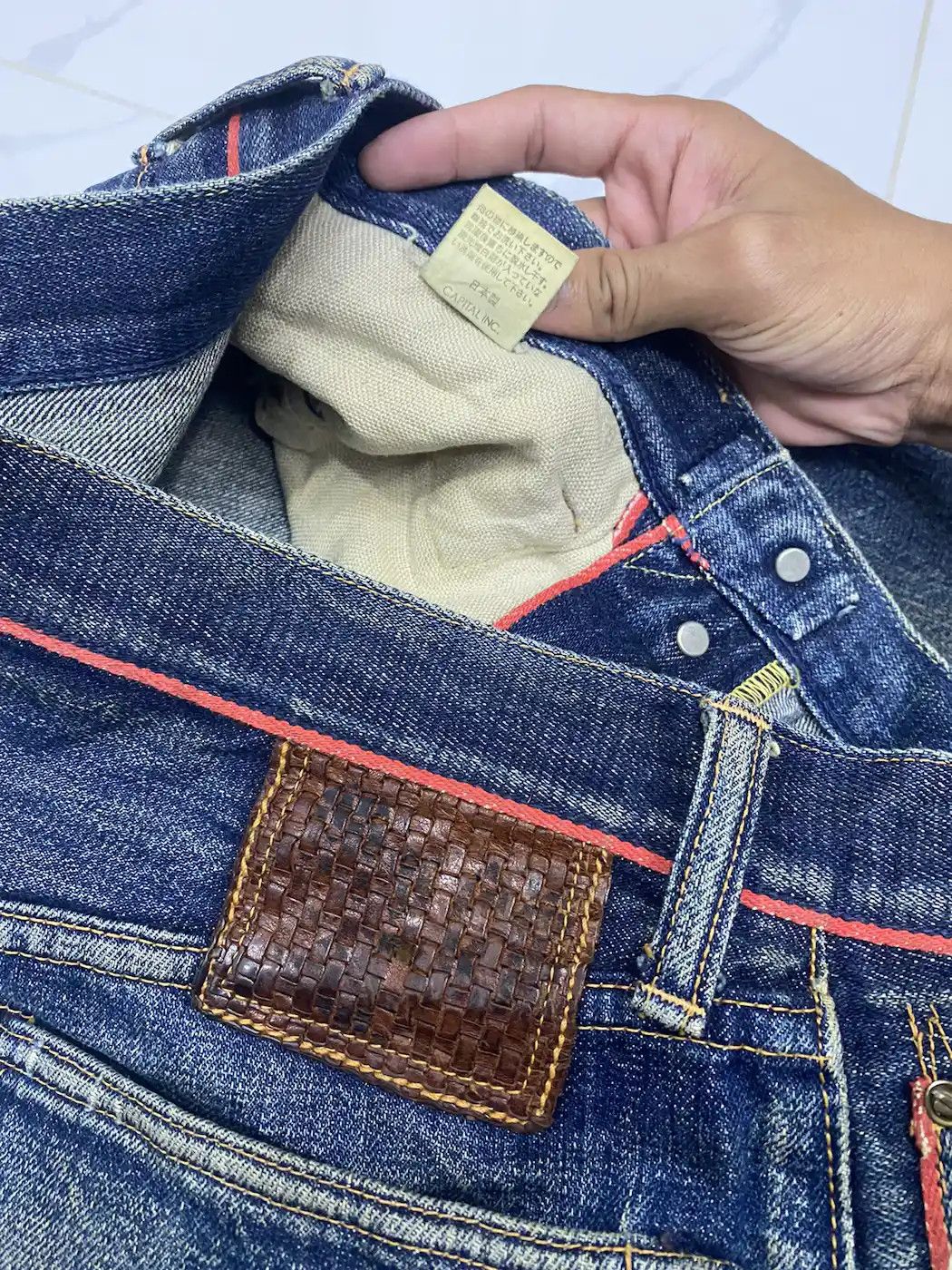 Kapital 🔥KAPITAL LEGS SELVEDGE DISTRESSED DENIM JEANS Size US 30 / EU 46 - 15 Thumbnail