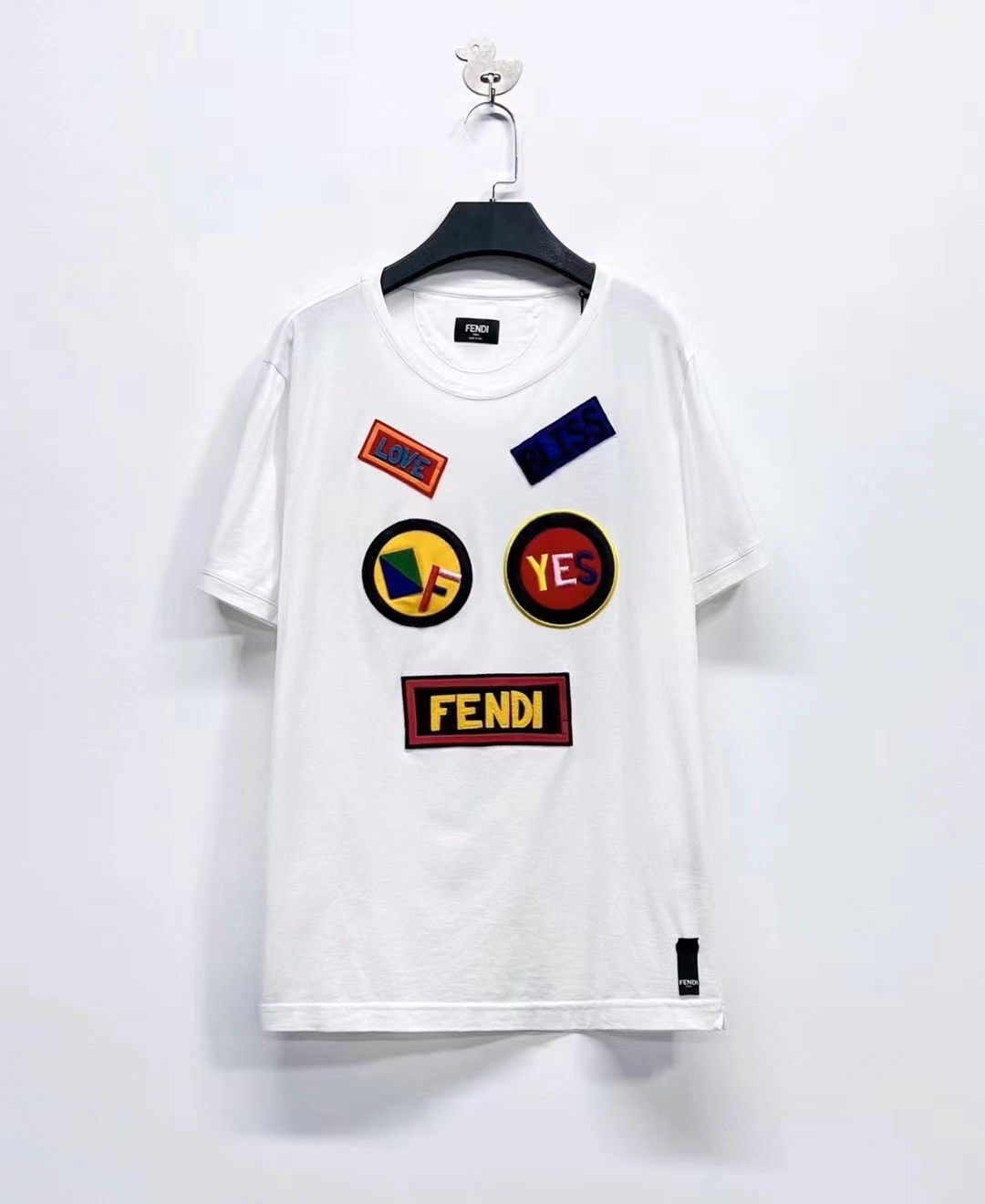 Fendi Clothing Fendi Shirt With Colorful Letters Fendi Roma White