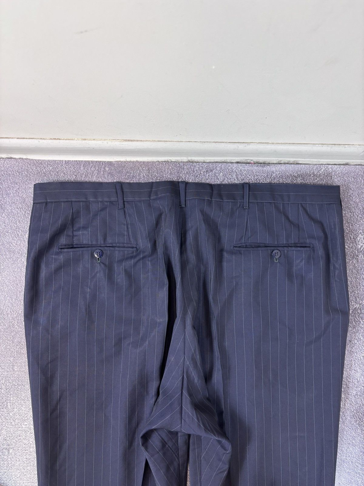 Holland & Sherry Holland & Sherry Men’s 2-Piece Navy Blue Pinstripe Wool Suit Size 52R - 23 Thumbnail