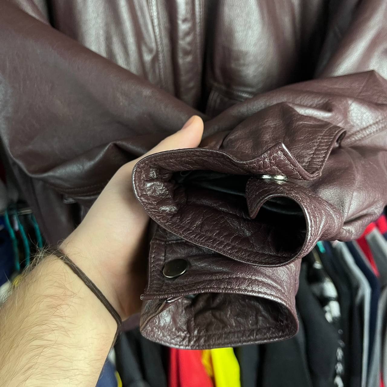 Vintage Vintage St Michael Real Leather Biker Brown Bomber Jacket Size US M / EU 48-50 / 2 - 5 Thumbnail
