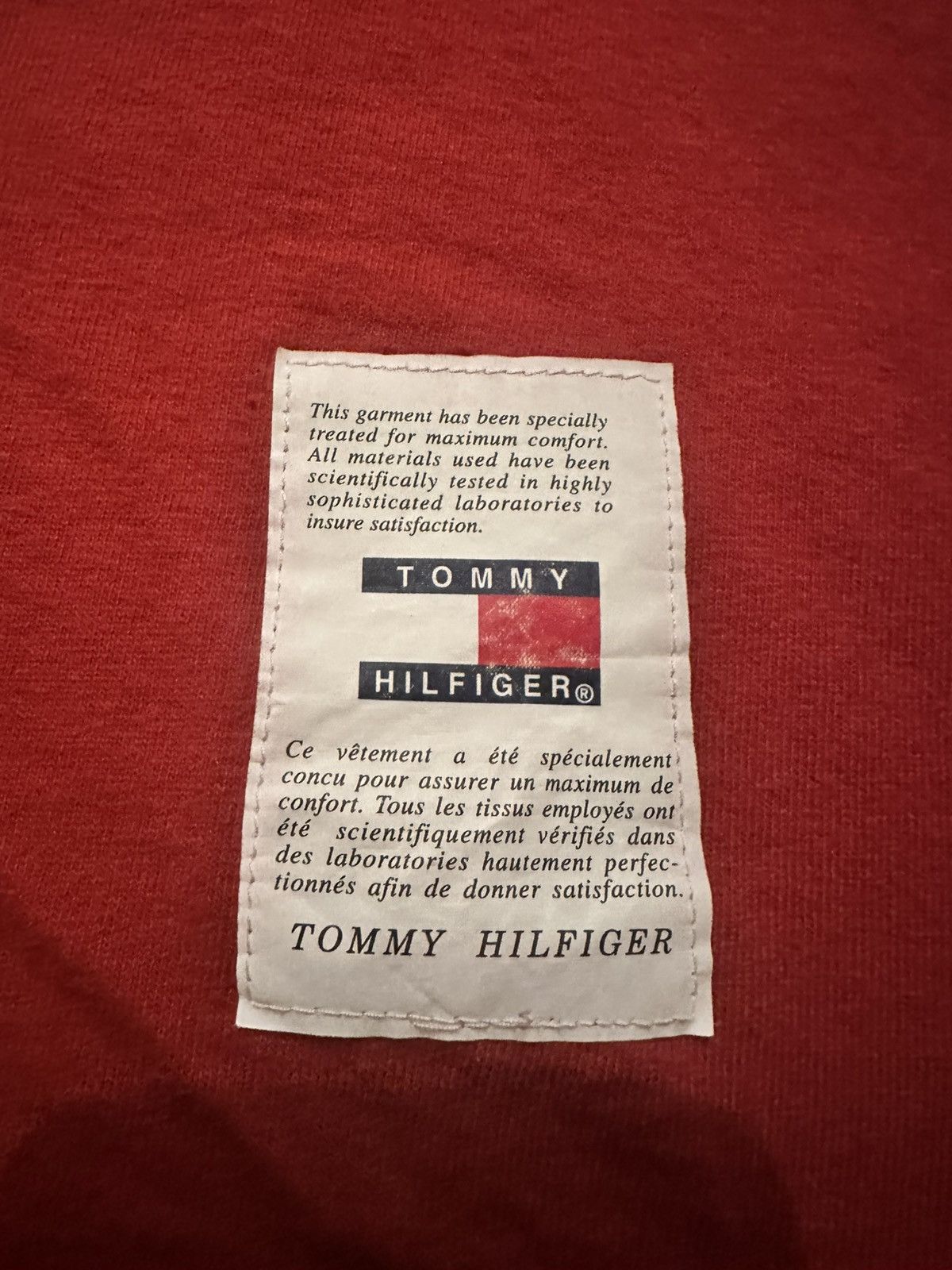 Tommy Hilfiger Vintage Red Tommy Hilfiger Logo T-Shirt Size XL Size US XL / EU 56 / 4 - 3 Thumbnail