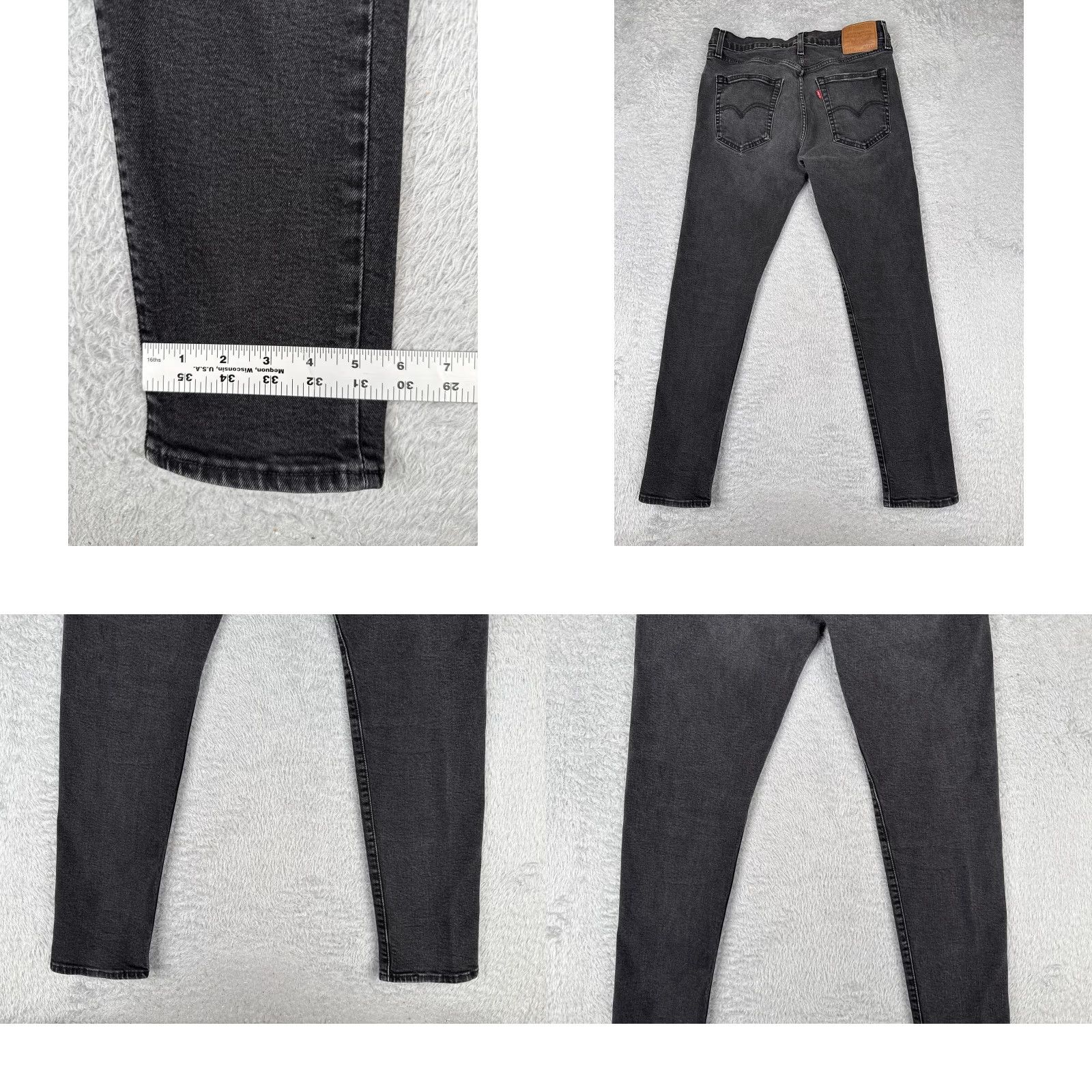 Levi's Levis Premium 512 Jeans Mens 34x32 31x29 Black Slim Tapered Denim Size US 34 / EU 50 - 10 Thumbnail