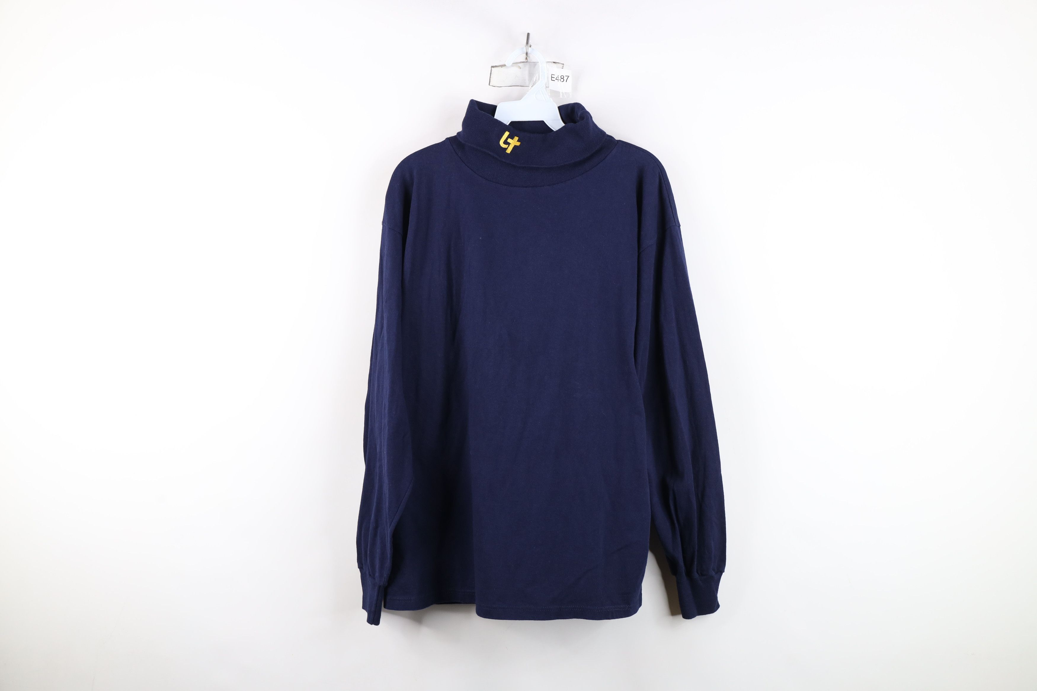 Vintage Vintage 90s University of Toledo Turtleneck T-Shirt Blue USA Size US L / EU 52-54 / 3 - 1 Thumbnail