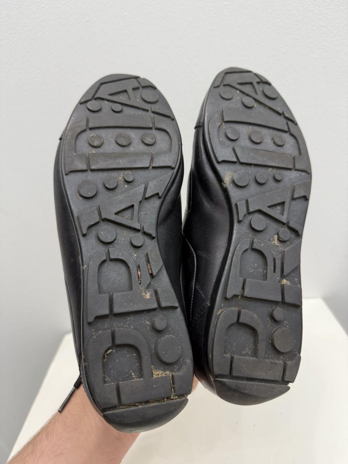 Prada Vintage Prada Red Label Black Leather Sneakers Size US 8 / IT 38 - 8 Thumbnail