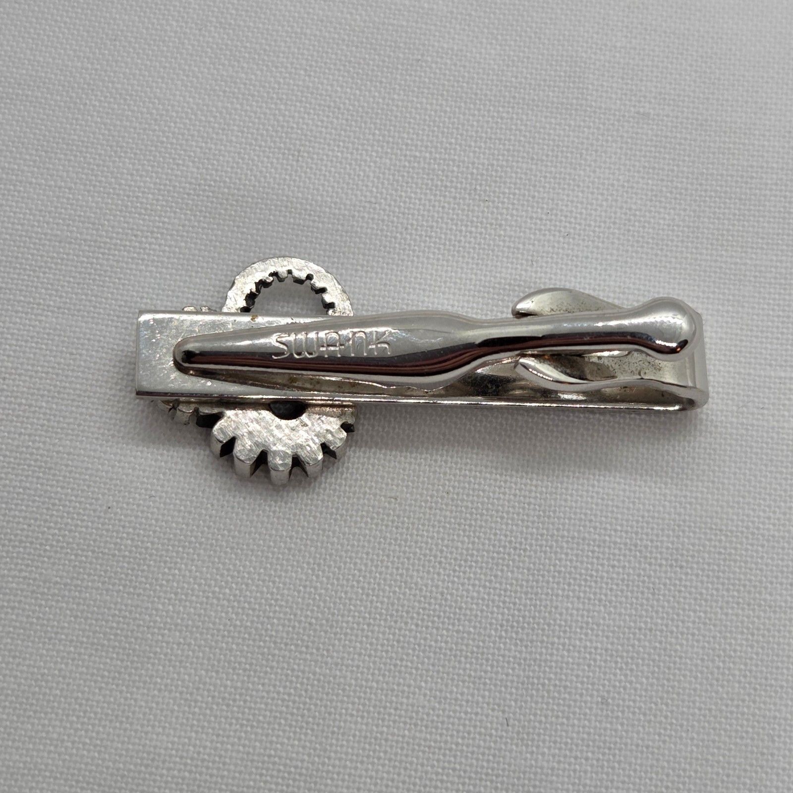 Vintage Swank Silver-Tone Cog/Gear Tie Bar, Men's — image 4 of 4