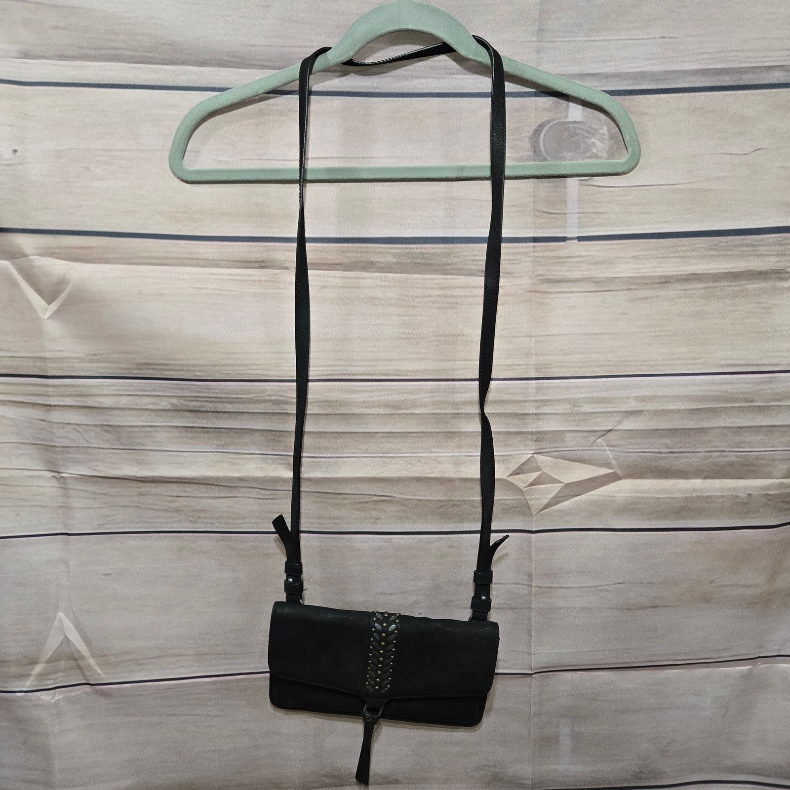 Lucky Brand Lucky Brand Black Leather Studded Crossbody Purse Size ONE SIZE - 2 Thumbnail