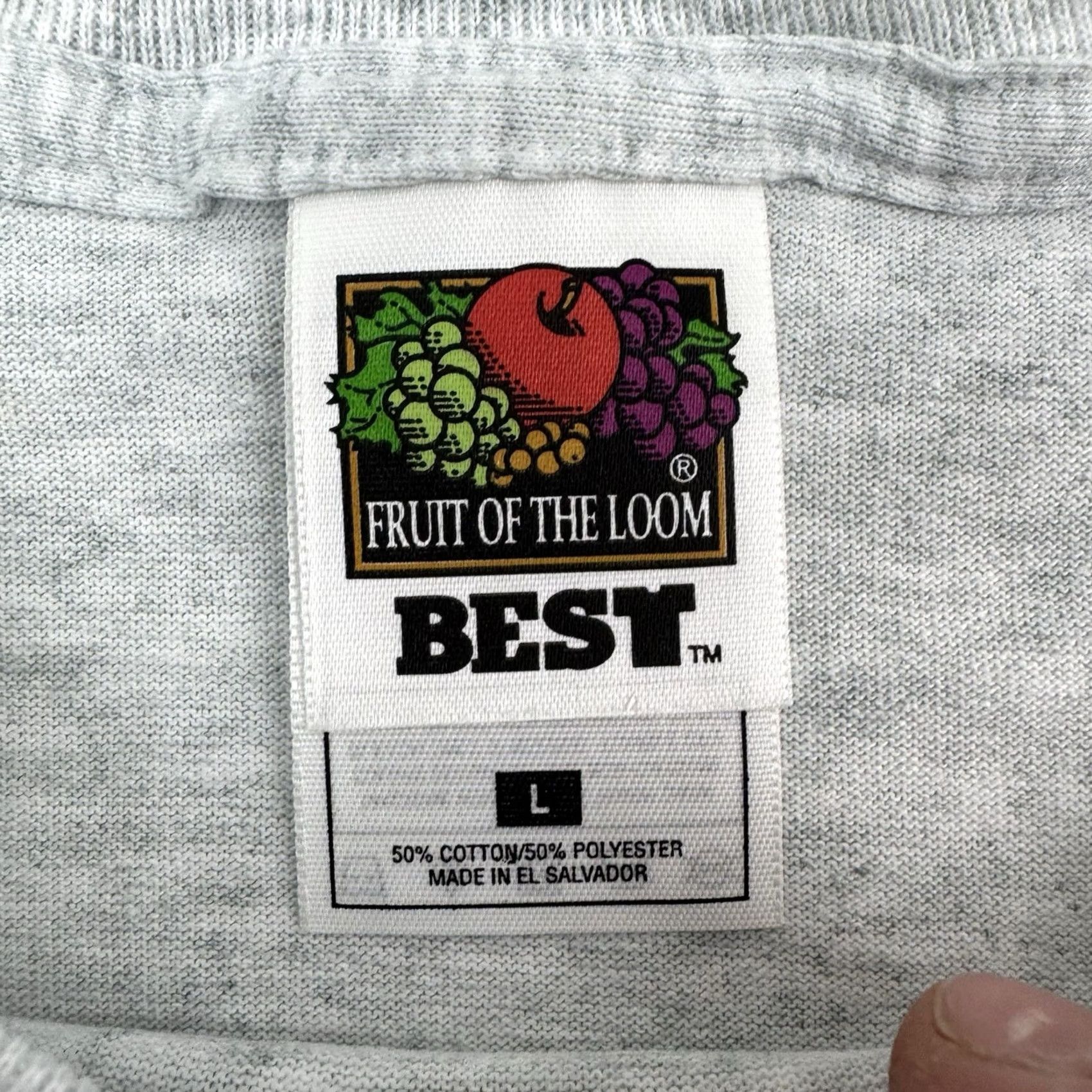 Fruit Of The Loom VINTAGE Fruit of the Loom T-Shirt Mens 90s Nature Gray Cotton Polyester Large Arkansas Outdoor Size US L / EU 52-54 / 3 - 4 Thumbnail