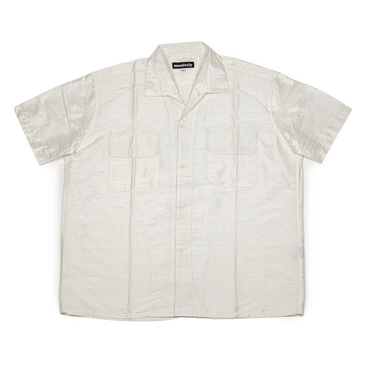 Monitaly - SS 50s Milano relaxed shirt in pearl dupioni silk