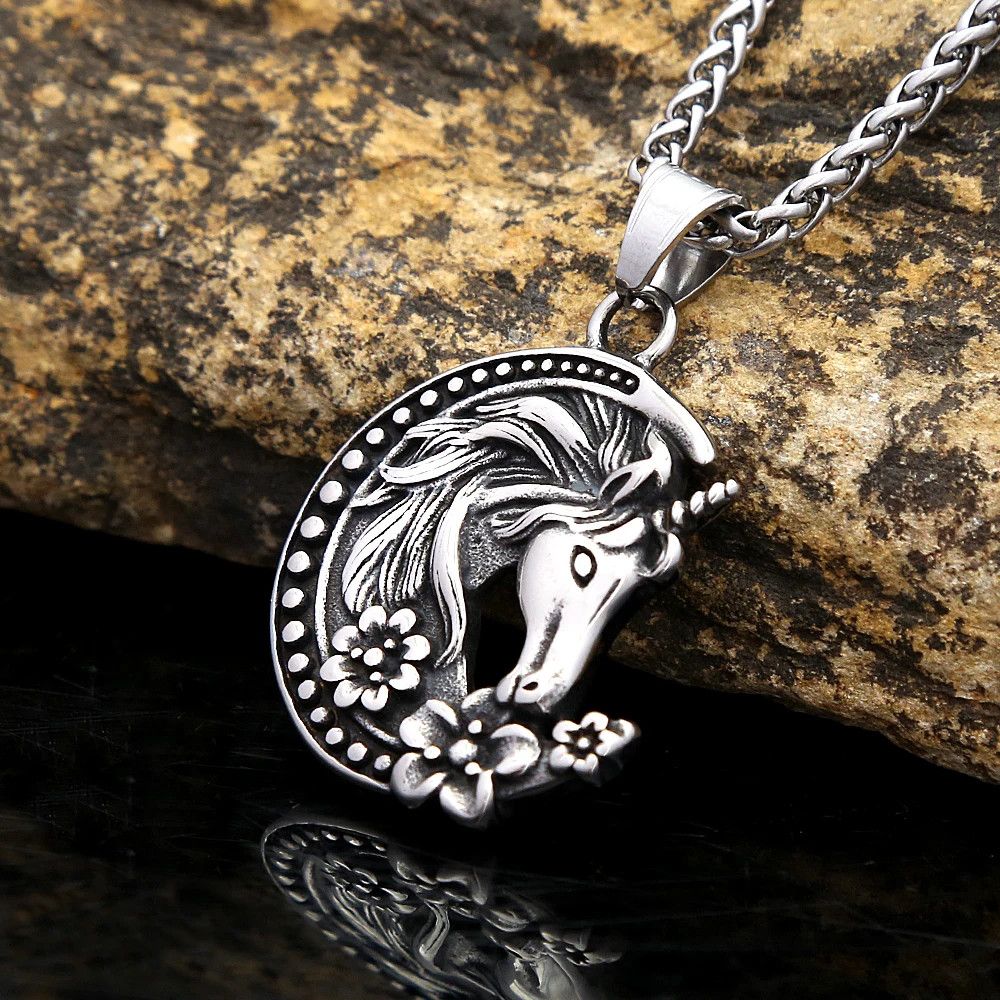 Jewelry Flower Moon Unicorn Pendant Necklaces Size ONE SIZE - 1 Thumbnail