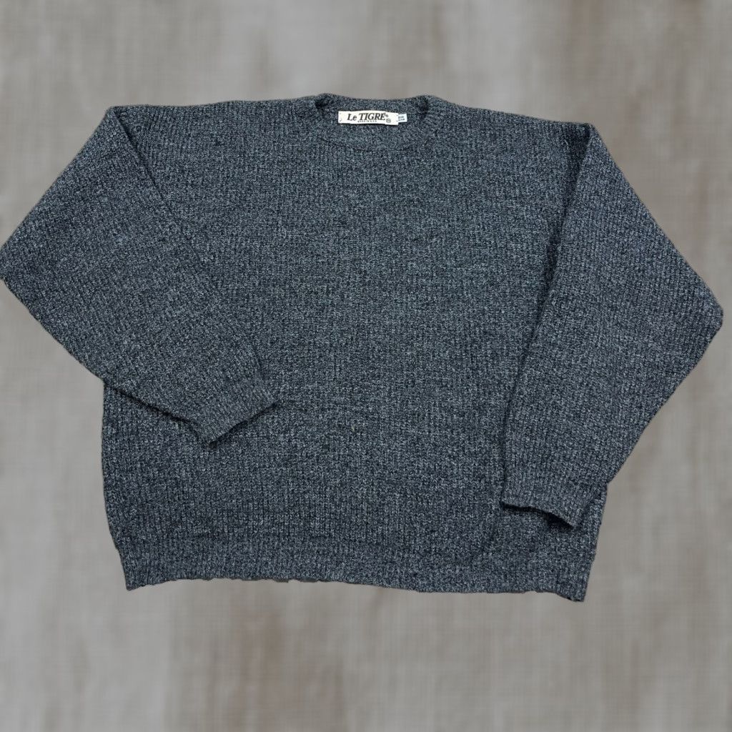 Vintage VINTAGE Grandpa Sweater Men 2XL Gray Heavyweight Knit Crewneck 90s Size US XXL / EU 58 / 5 - 1 Thumbnail