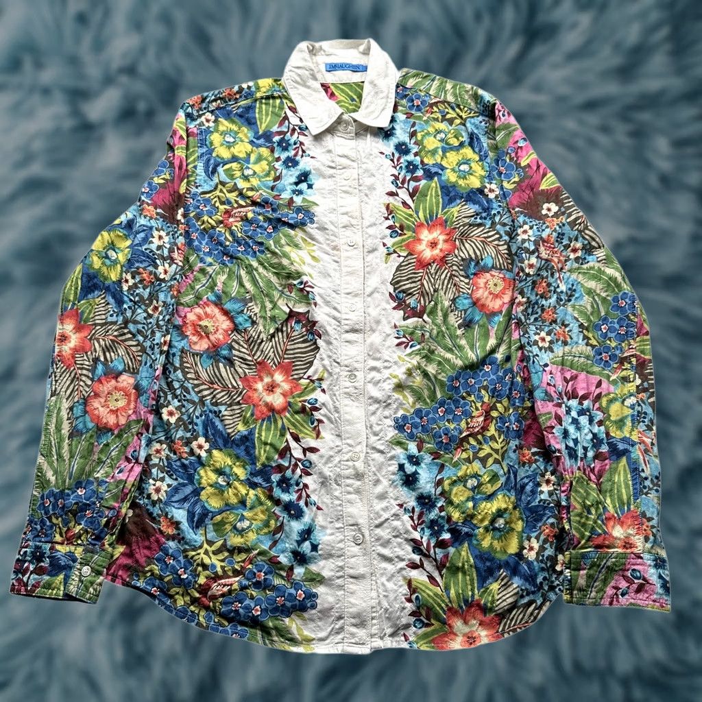 J.McLaughlin J. McLaughlin Lois Blouse Floral Button-Up Long Sleeve Shirt Womens Small White Size S / US 4 / IT 40 - 1 Thumbnail