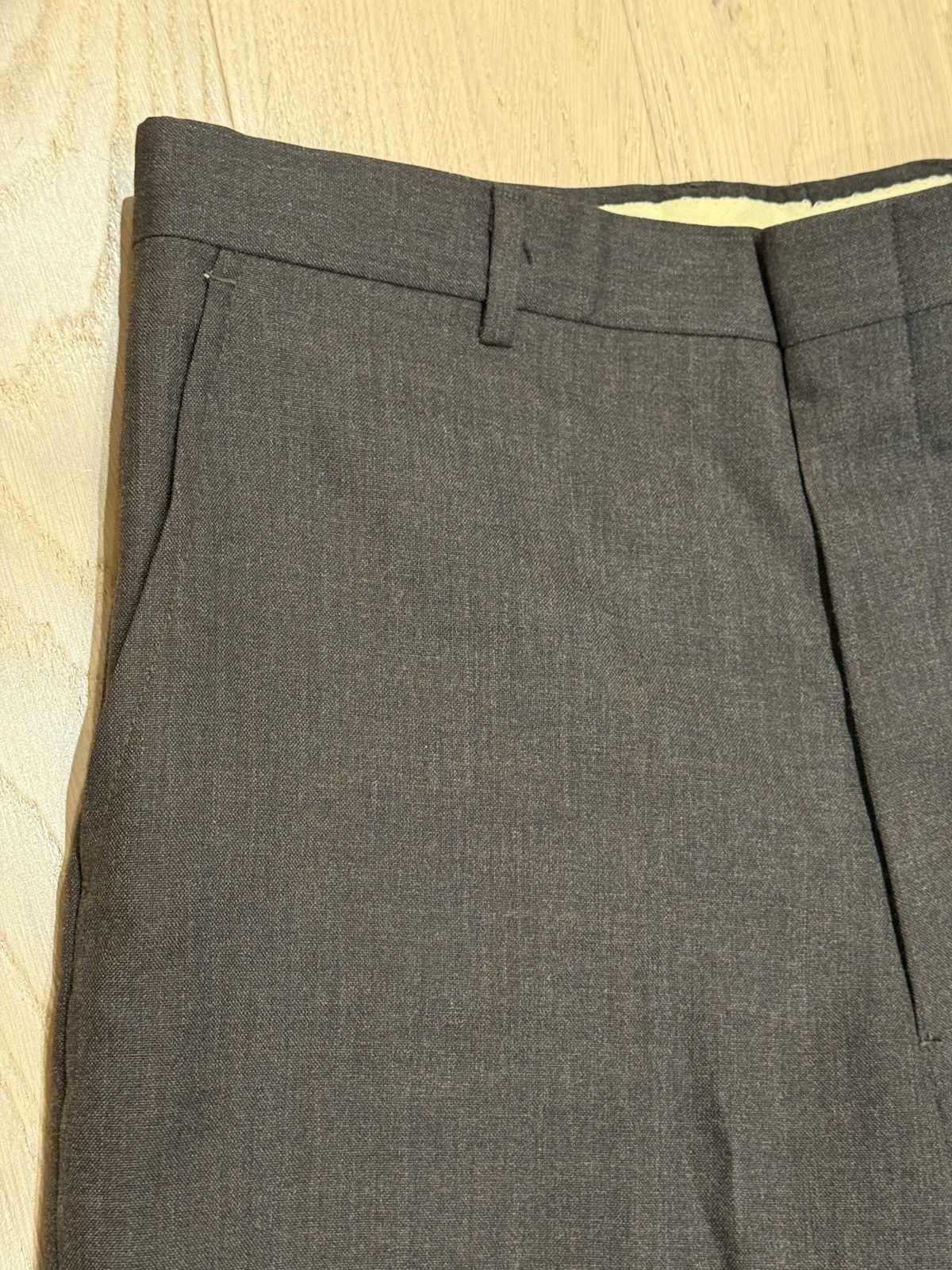 Vintage 1970s wool dress trouser boot cut brown Size US 31 - 2 Thumbnail