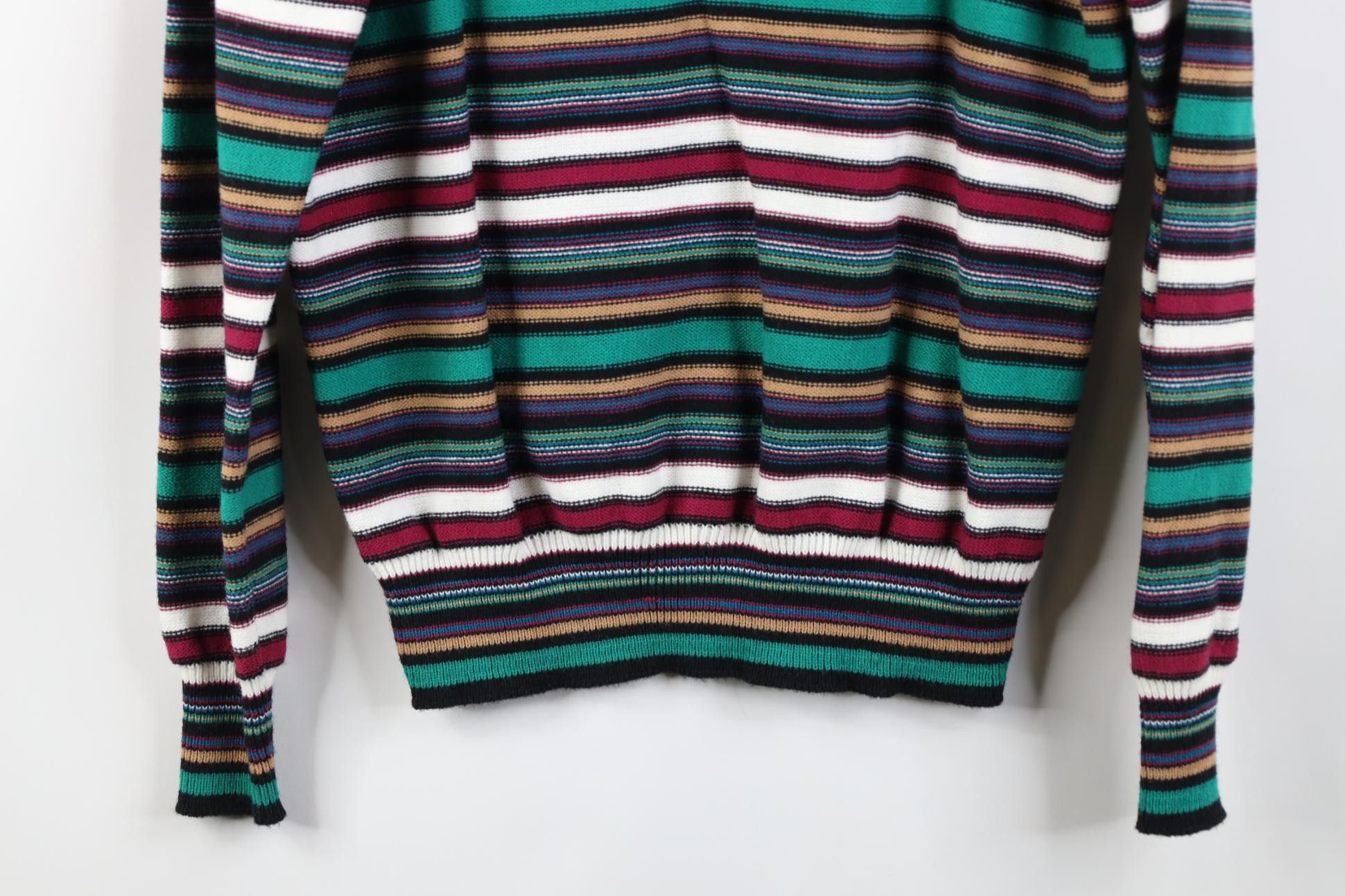 Vintage Vintage 90s Creek Striped Knit Turtleneck Sweater USA Size L / US 10 / IT 46 - 9 Thumbnail