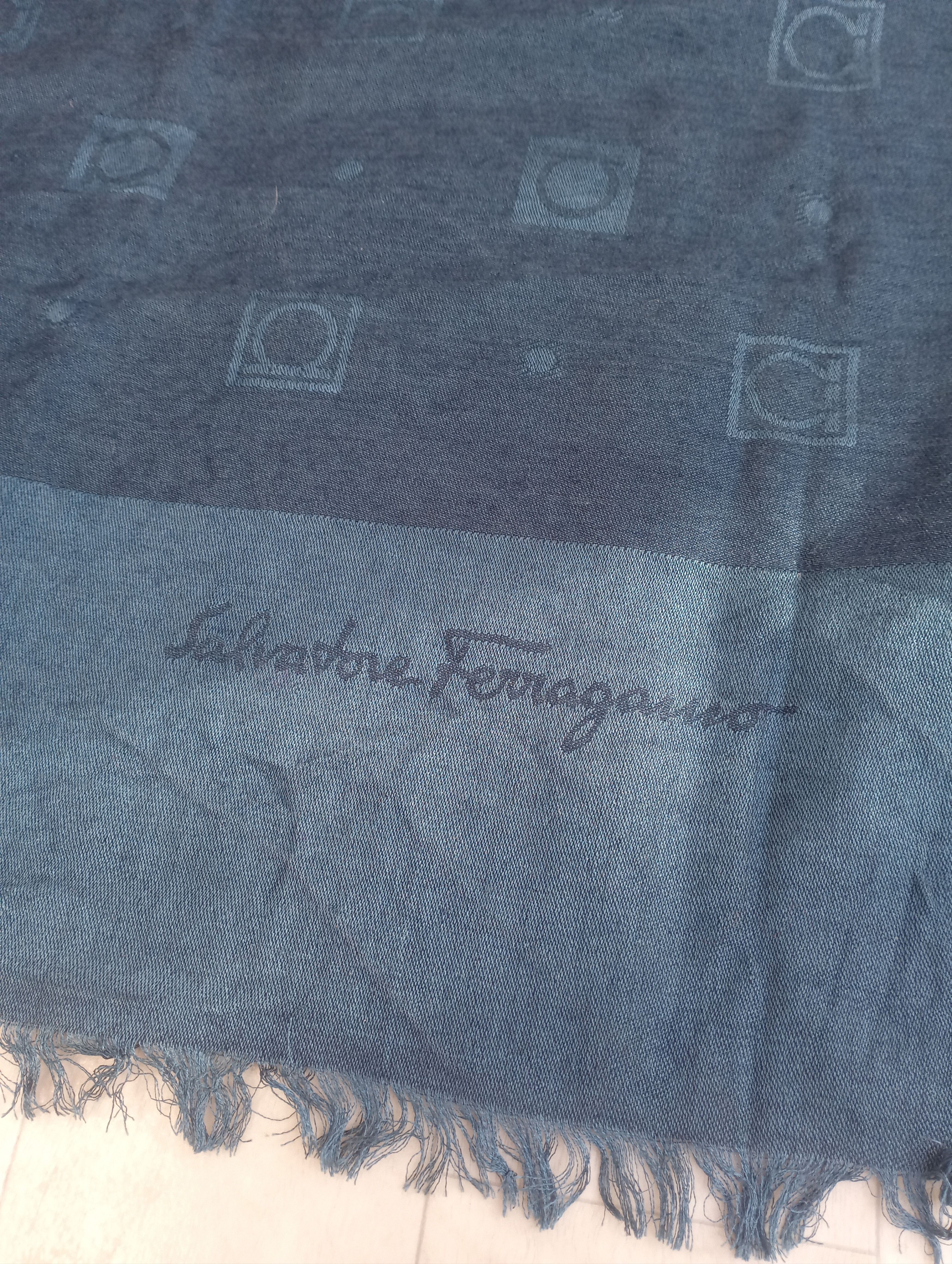Salvatore Ferragamo Salvatore Ferragamo Silk Wool Scarf Gancini Size ONE SIZE - 4 Thumbnail