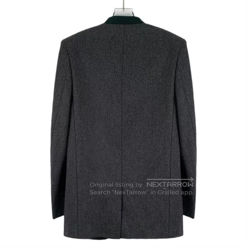 Saint Laurent Paris Saint Laurent Paris Dark Gray Wool Crew Neck Single-Breast Size US S / EU 44-46 / 1 - 2 Thumbnail