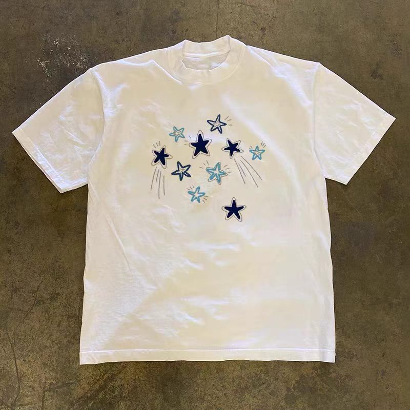 Japanese Brand White casual retro star print t-shirt Size US M / EU 48-50 / 2 - 1 Thumbnail