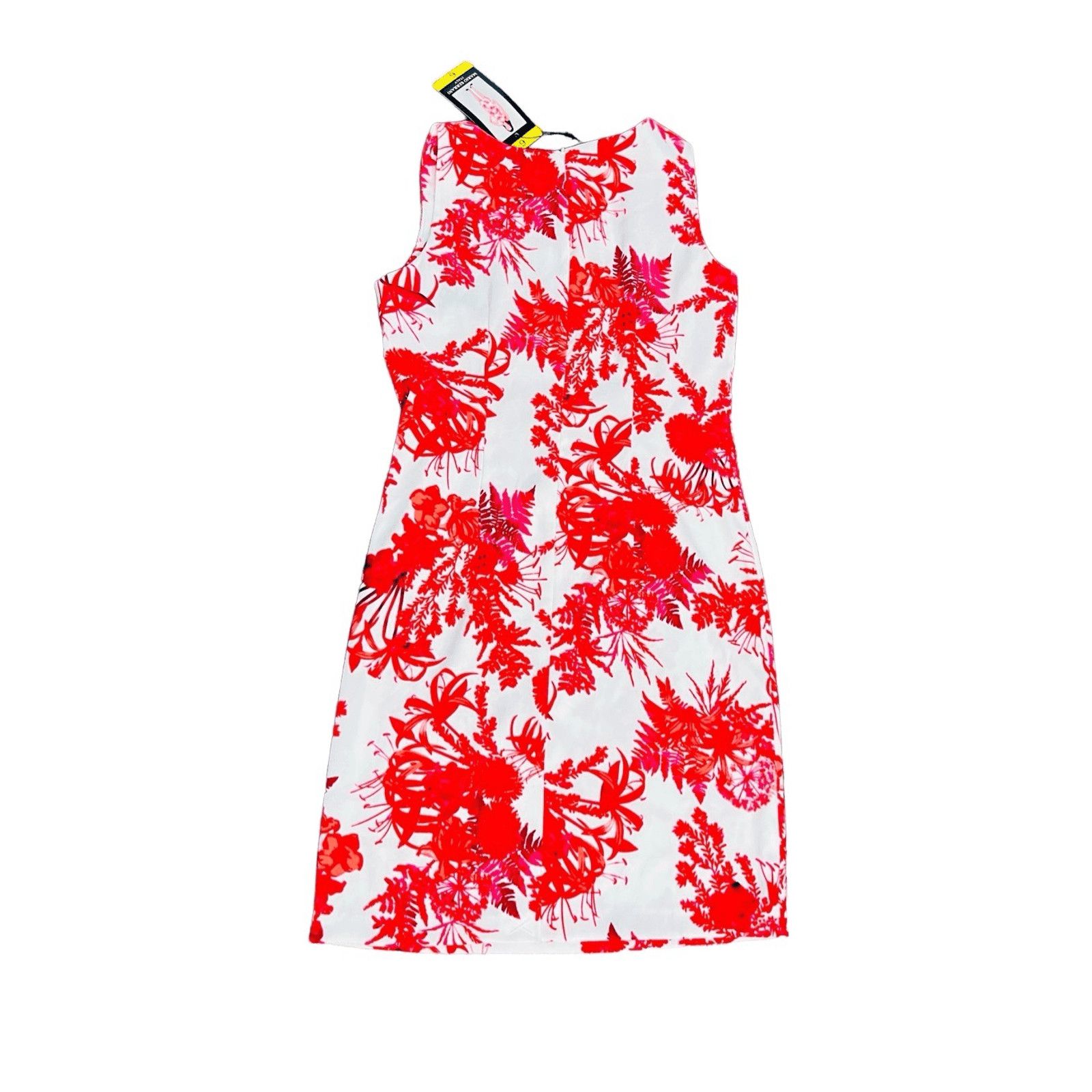 Other Mario Serrani Italy Pink White Floral Sheath Dress 6 NWT Size M / US 6-8 / IT 42-44 - 6 Thumbnail