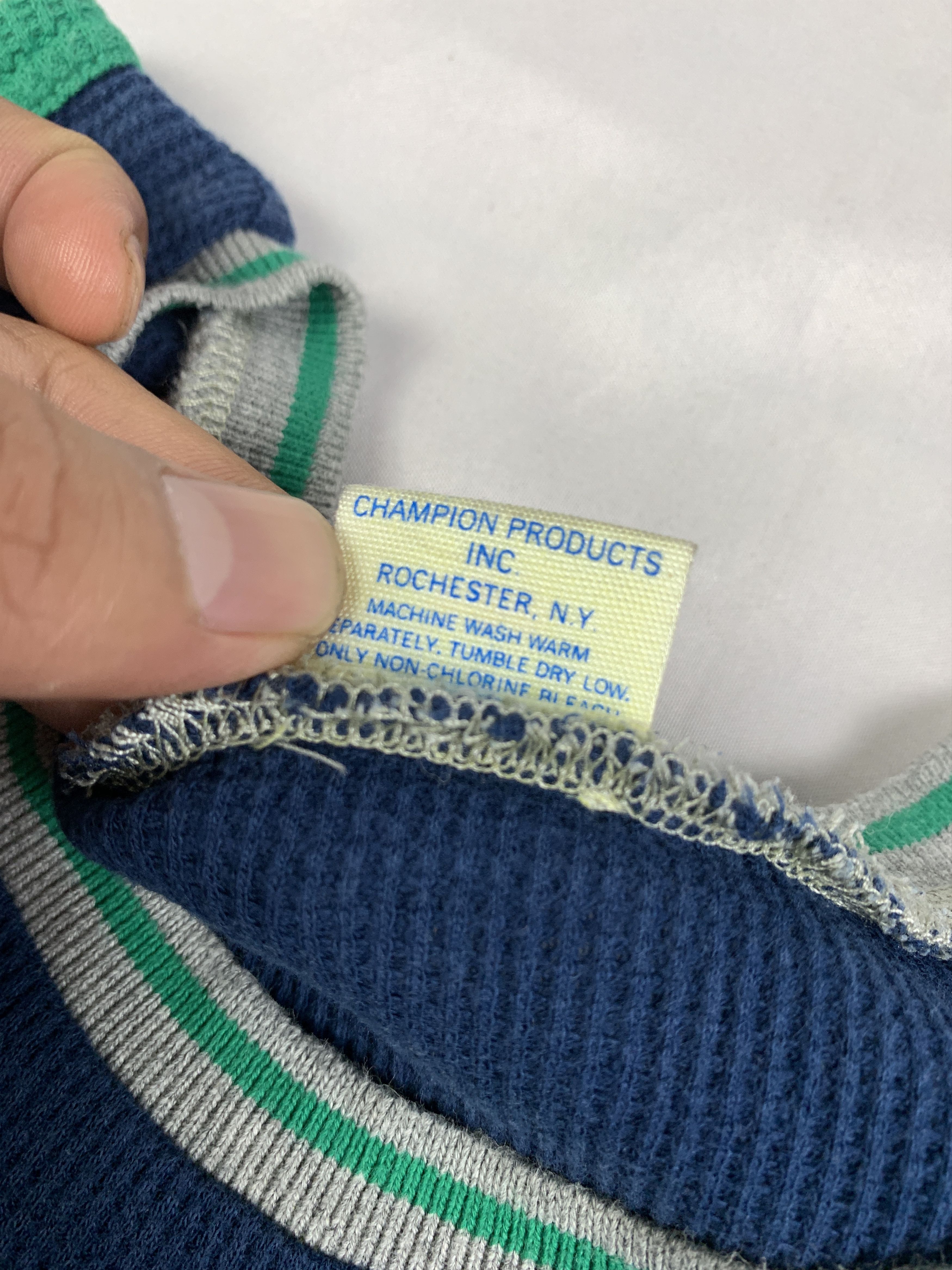 Champion 2000s Champion Navy University Thermal Baby Tanktop (XS) Size XS / US 0-2 / IT 36-38 - 9 Thumbnail