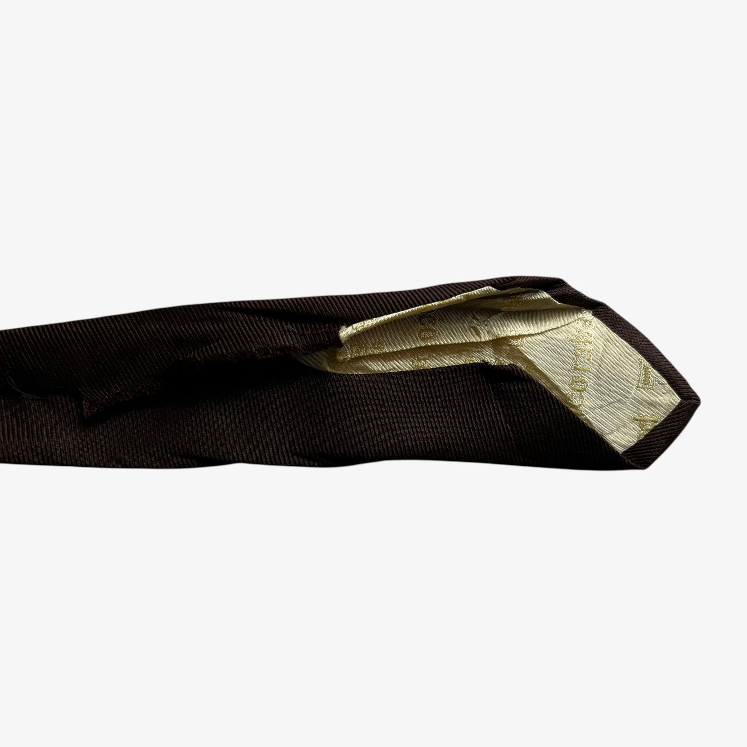 Other Vintage 80s Paco Rabanne Brown Ribbed Silk Tie Size ONE SIZE - 4 Thumbnail