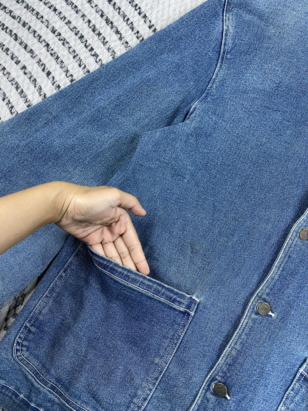 Brooks Vintage Brooks Genuine Brand Indigo Dyed Denim Chore Jacket Size US M / EU 48-50 / 2 - 7 Thumbnail