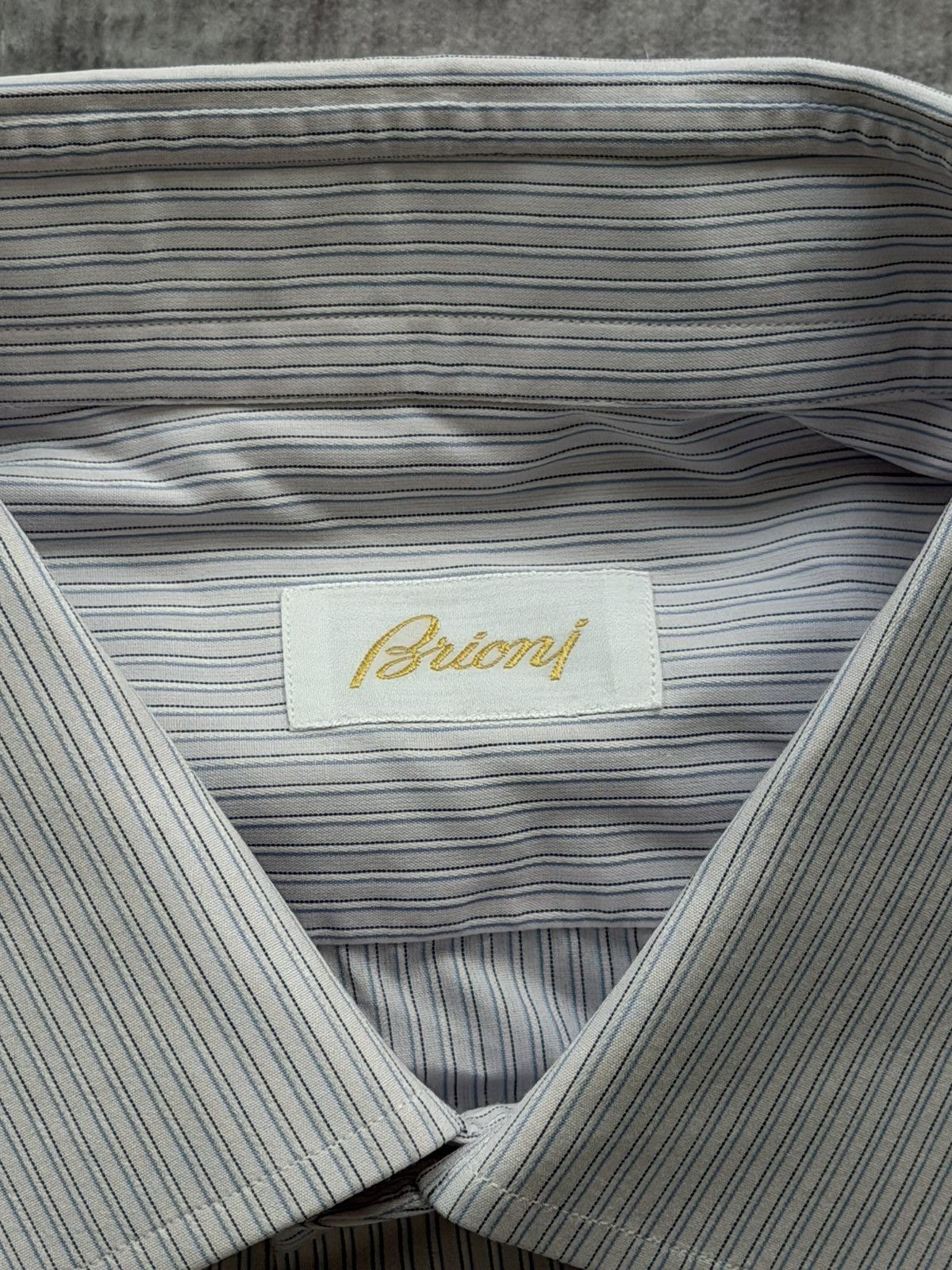 Brioni BRIONI Cotton Striped Shirt Size US XL / EU 56 / 4 - 2 Thumbnail