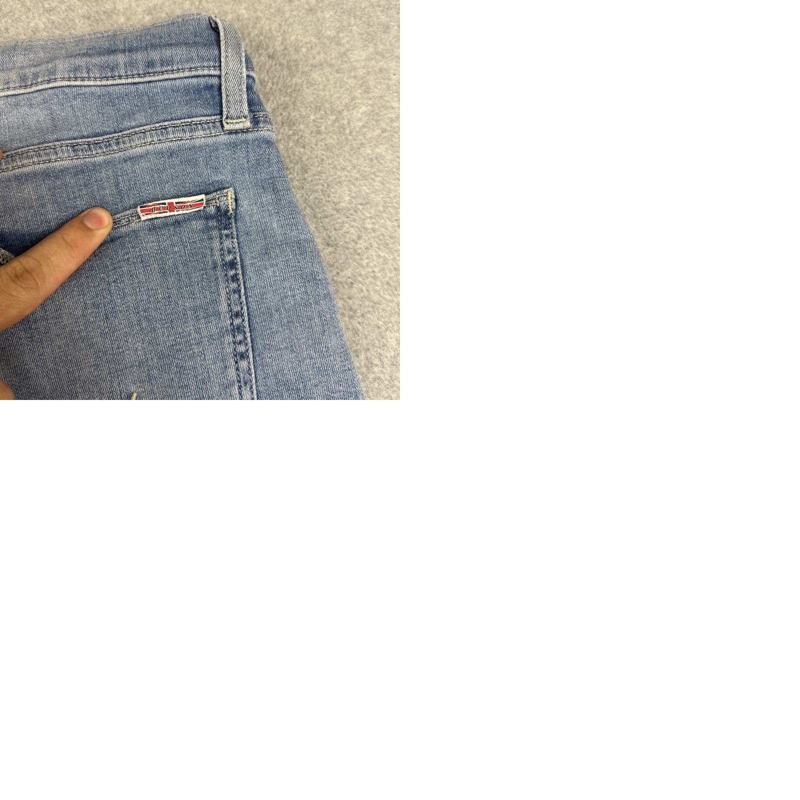 Hudson Hudson Jeans Mens 32x31 Blue Blake Slim Straight Stretch Denim Distressed Casual Jeans Shaft City Hipster Logo 5-Pocket Men Regular Jeans Slim Size US 32 / EU 48 - 9 Thumbnail