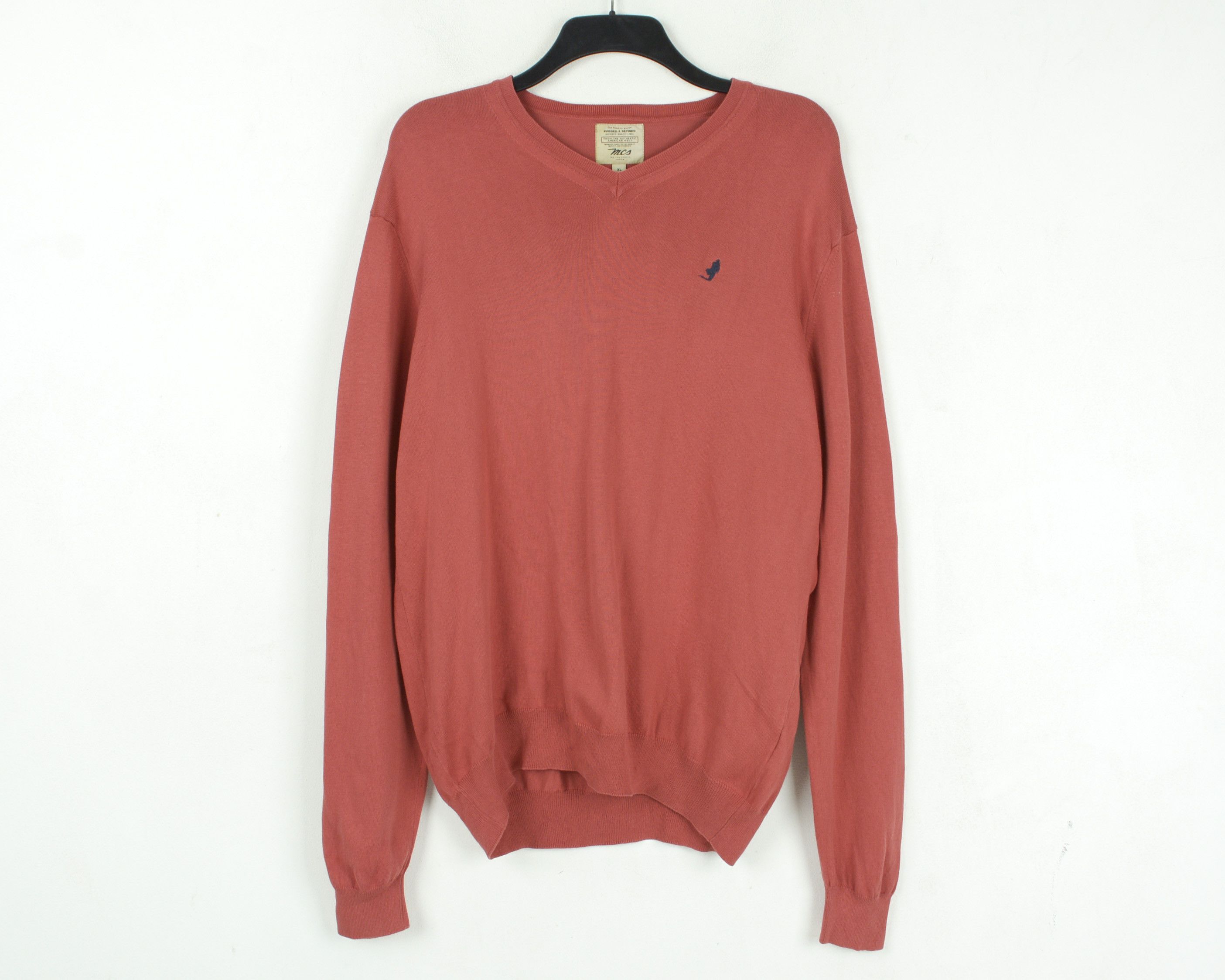 Marlboro Classics V-Neck Sweater Red Pullover Jumper Sweatshirt Thin Knit Size US XL / EU 56 / 4 - 1 Thumbnail