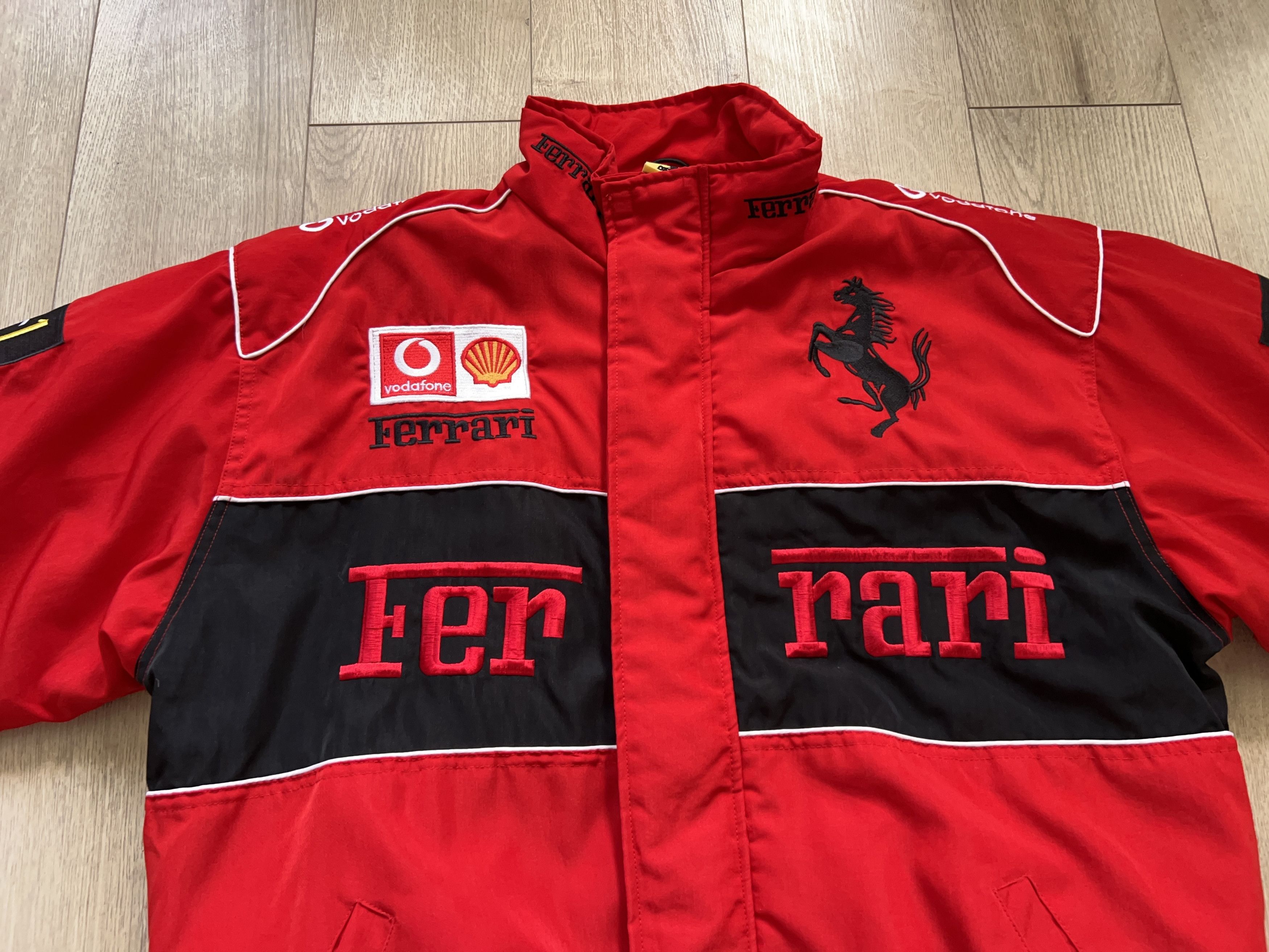 Ferrari × Formula 1 Mens Big Logo Embroidery Racing Jacket Zip Red Driver Coat Size US XL / EU 56 / 4 - 2 Thumbnail